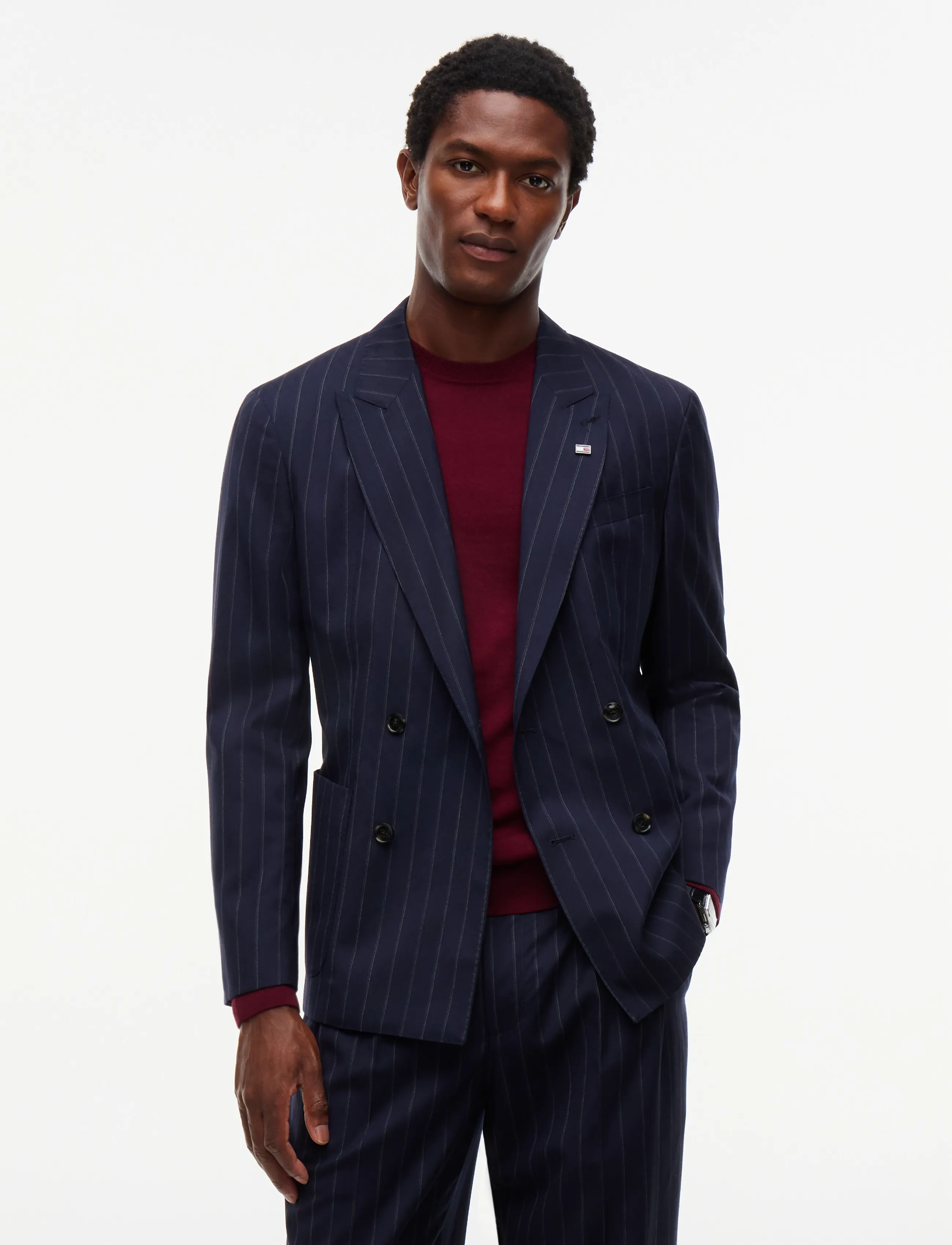 Tommy Hilfiger - NY DB PINSTRIPE BLAZER - navy blue white - 0