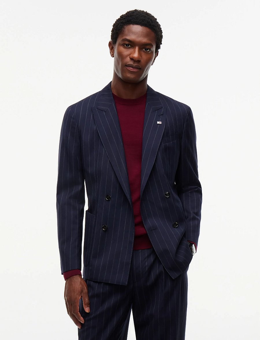 Tommy Hilfiger - NY DB PINSTRIPE BLAZER - zweireiher - navy blue white - 0