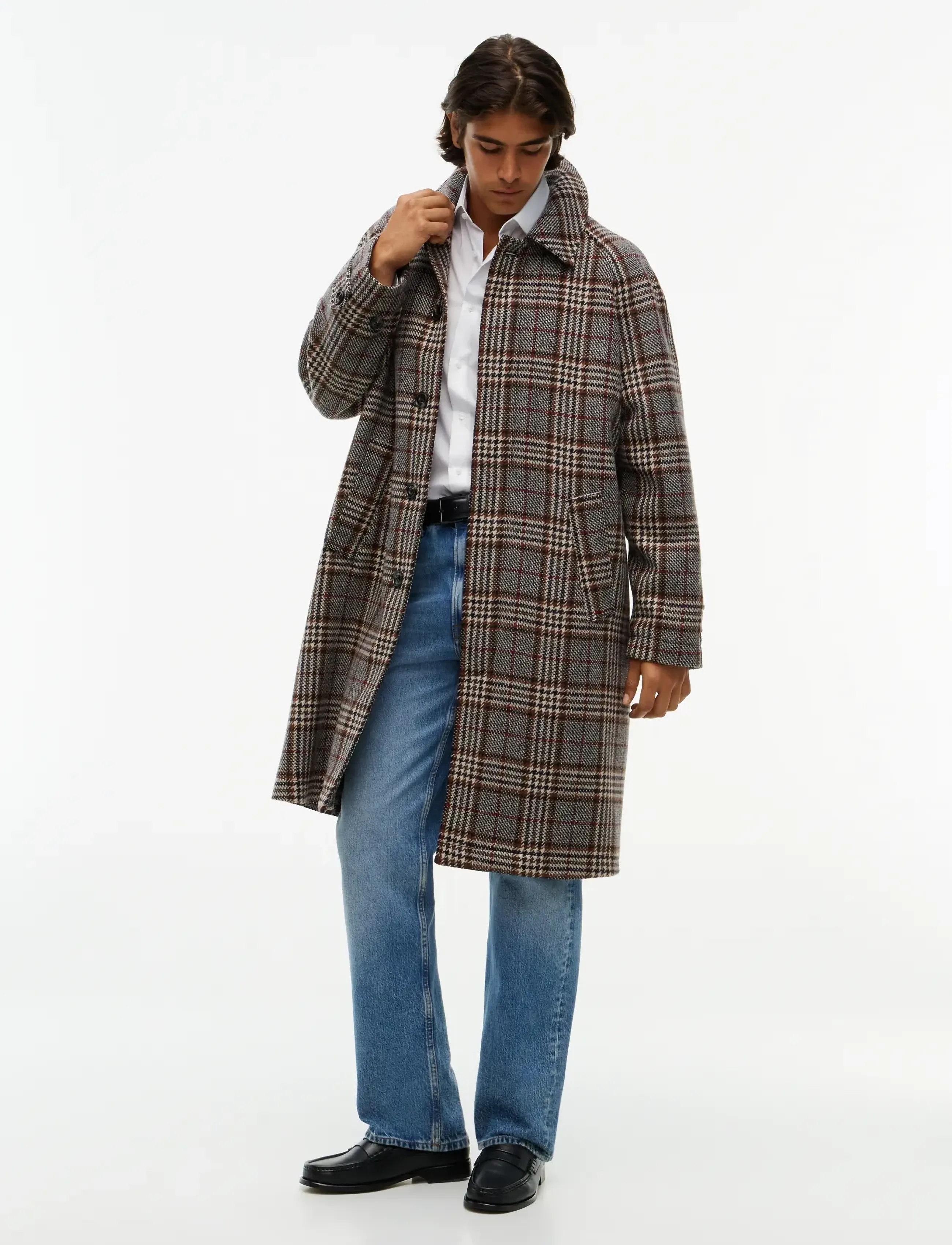 Tommy Hilfiger WOOL CHECK COAT - Kleidung - BROWN GLENN CHECK / brown