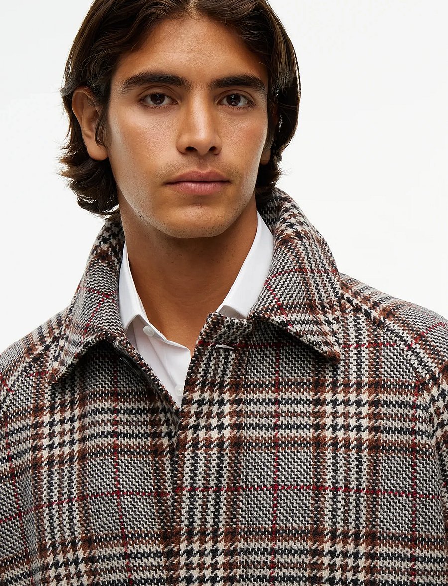 Tommy Hilfiger - WOOL CHECK COAT - villased mantlid - brown glenn check - 2