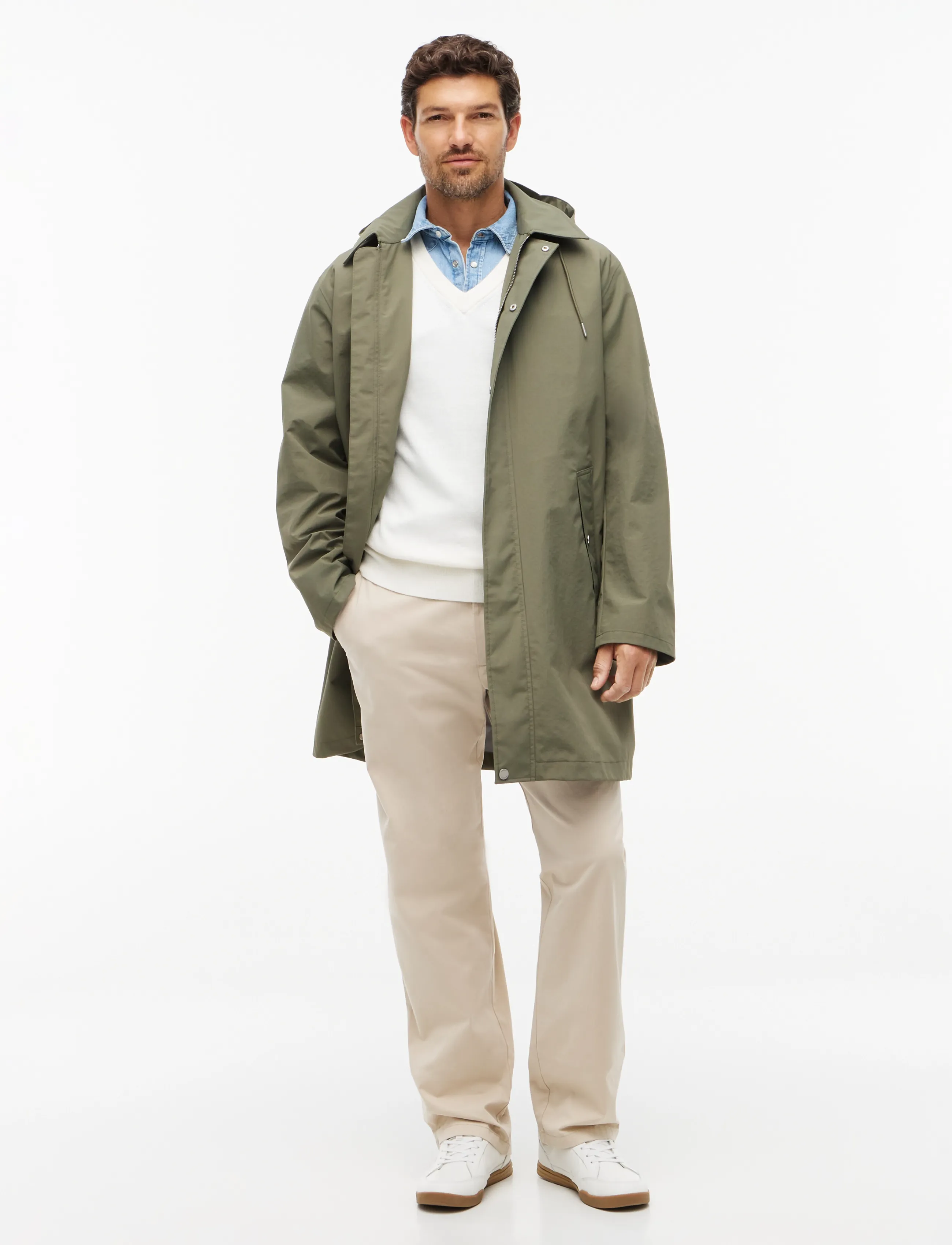 Tommy Hilfiger 3L HOODED MAC - Ytterkläder - GHOST FERN / khaki/green
