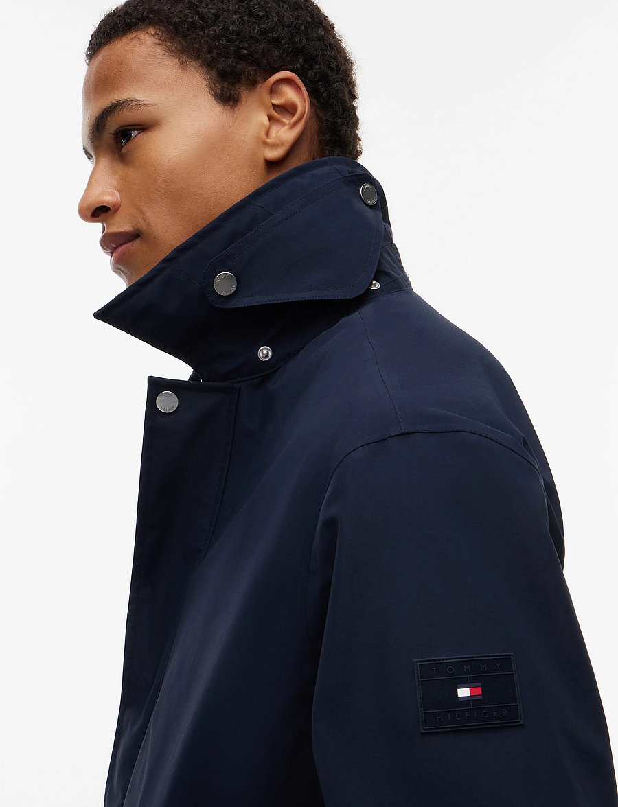 Tommy Hilfiger - 3L HOODED MAC - regenmäntel - navy blue - 3