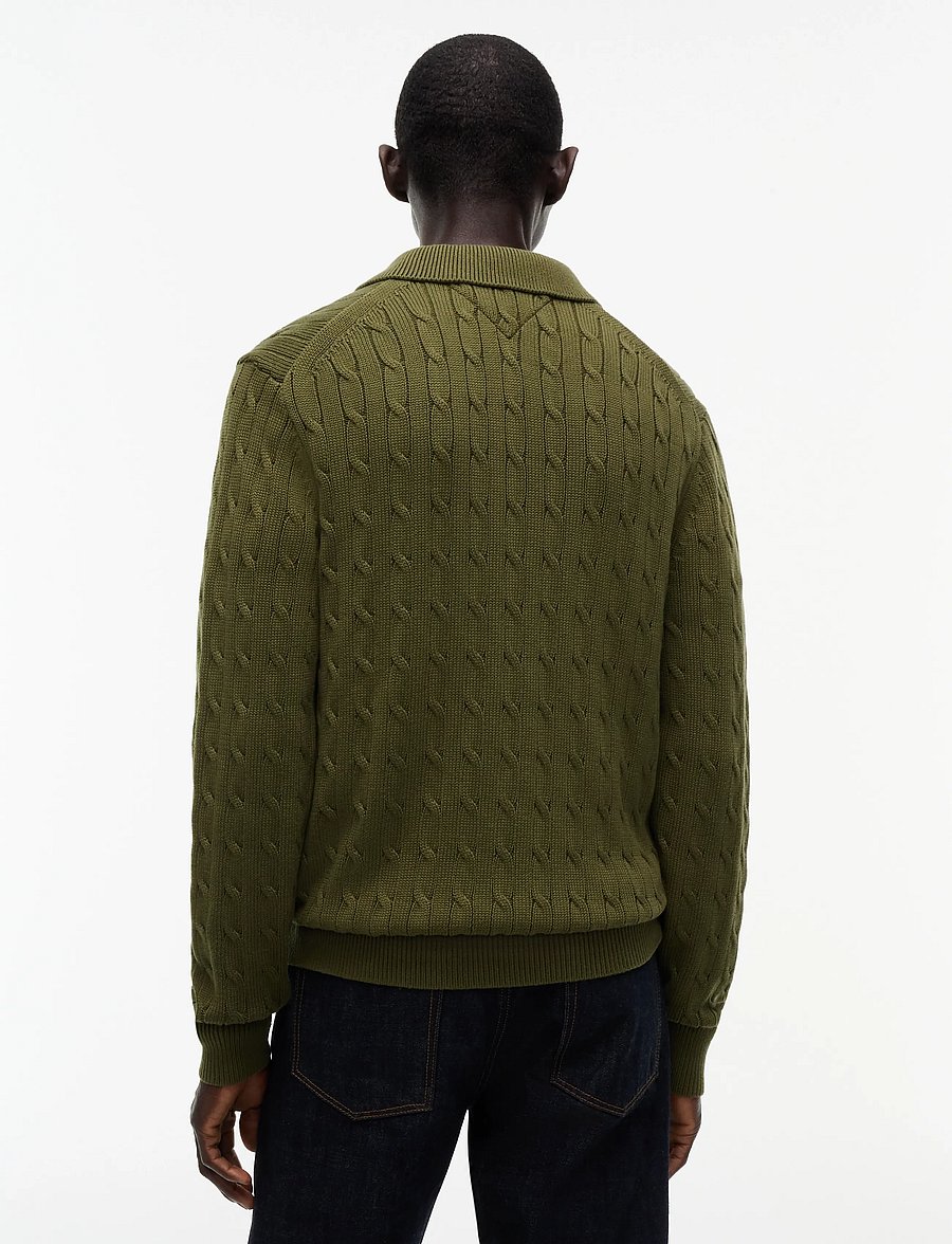 Tommy Hilfiger - CLASSIC COTTON CABLE BUTTON THRU - koftor - huntsman green - 2
