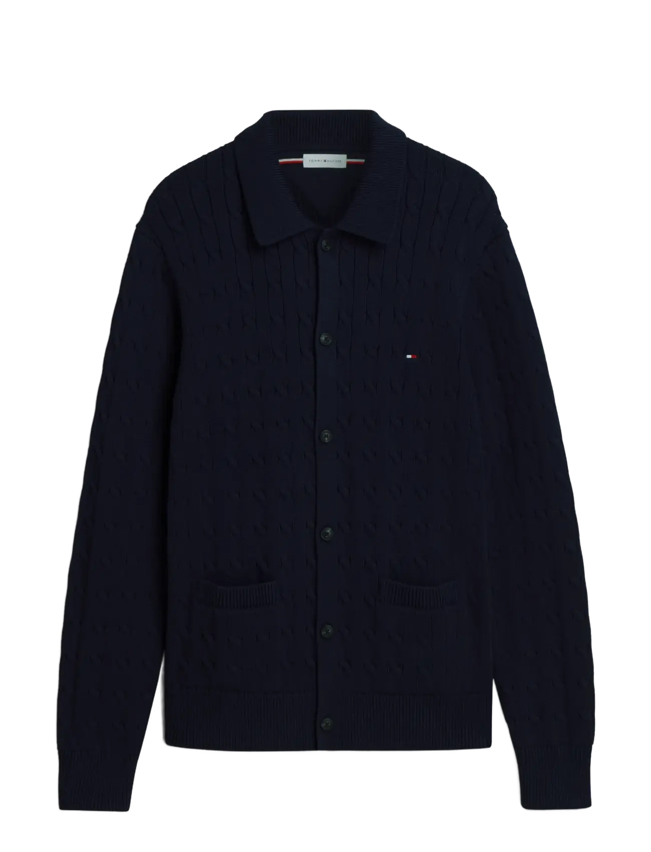 Tommy Hilfiger CLASSIC COTTON CABLE BUTTON THRU - Cardigans - NAVY BLUE / navy