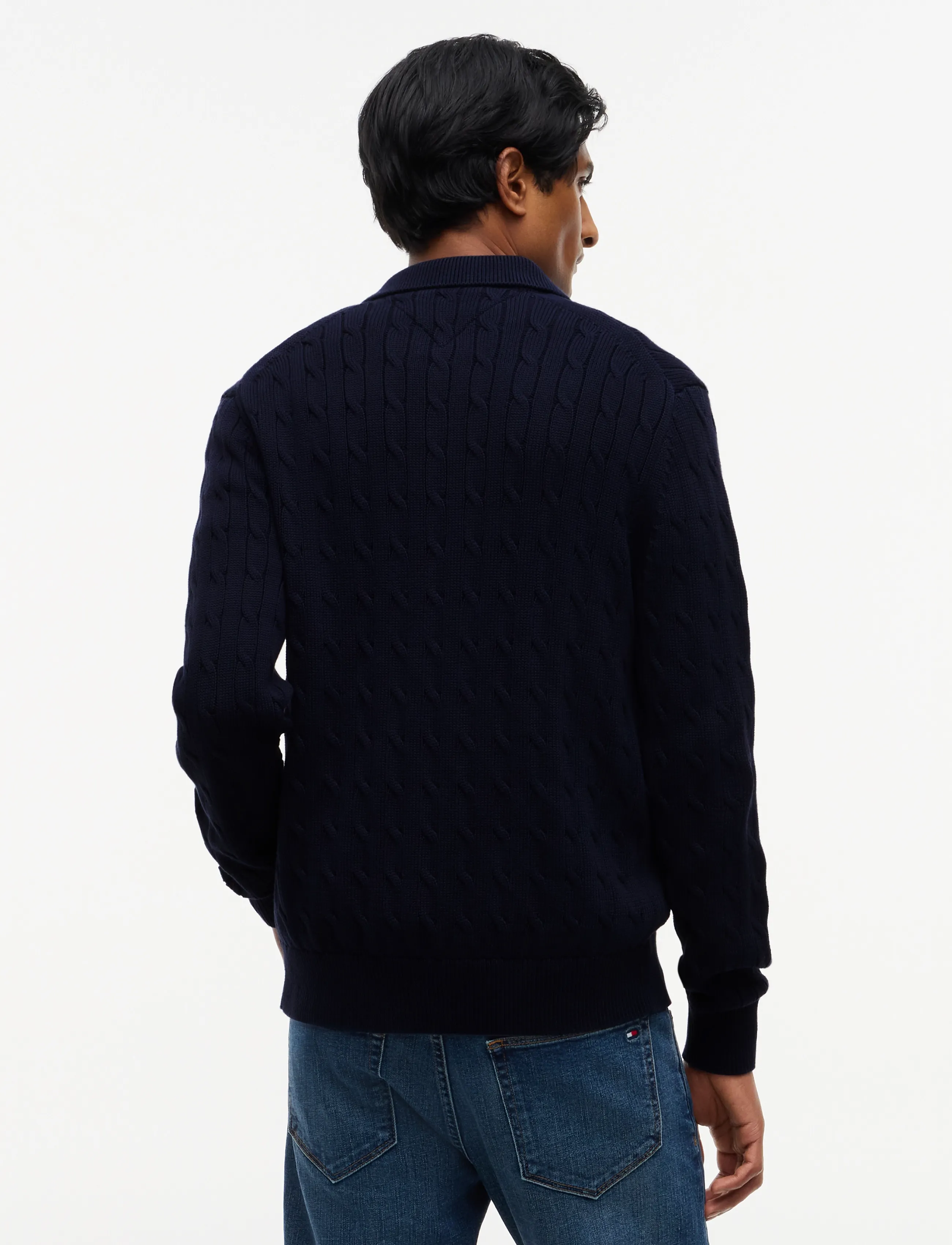 Tommy Hilfiger - CLASSIC COTTON CABLE BUTTON THRU - navy blue - 2