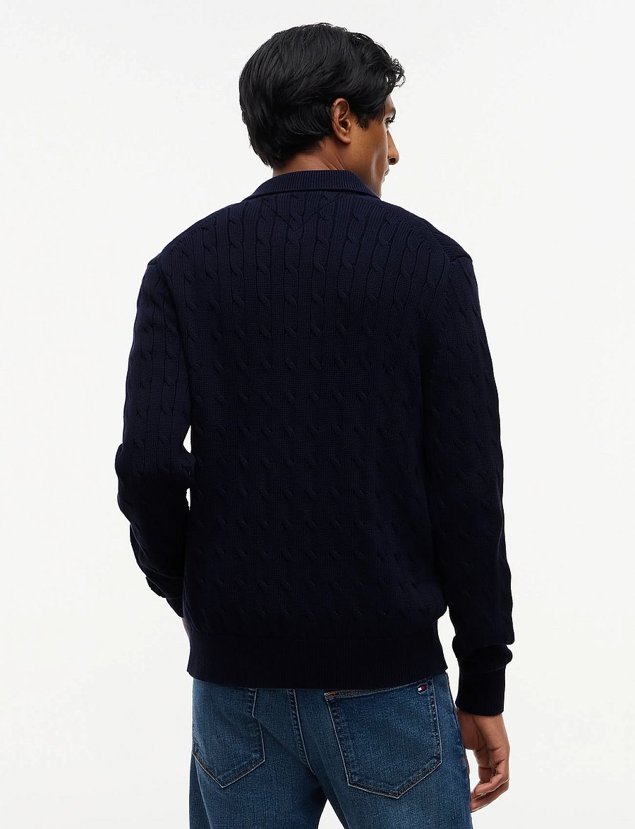 Tommy Hilfiger - CLASSIC COTTON CABLE BUTTON THRU - koftor - navy blue - 2