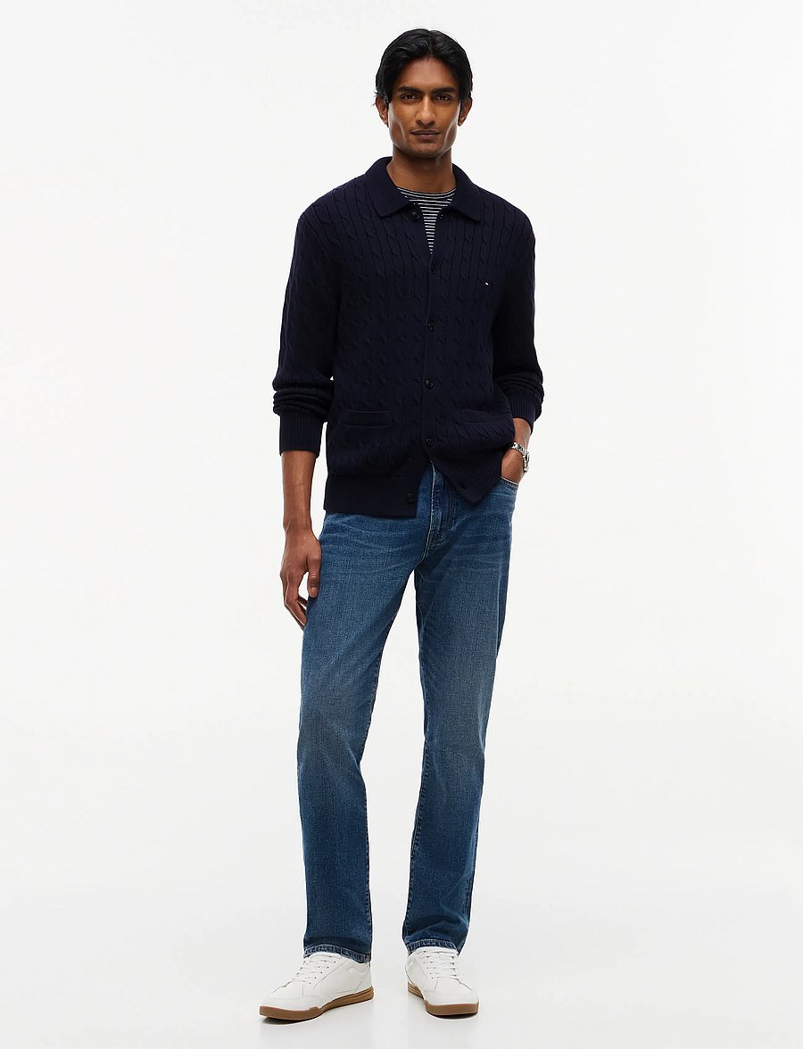 Tommy Hilfiger - CLASSIC COTTON CABLE BUTTON THRU - koftor - navy blue - 4