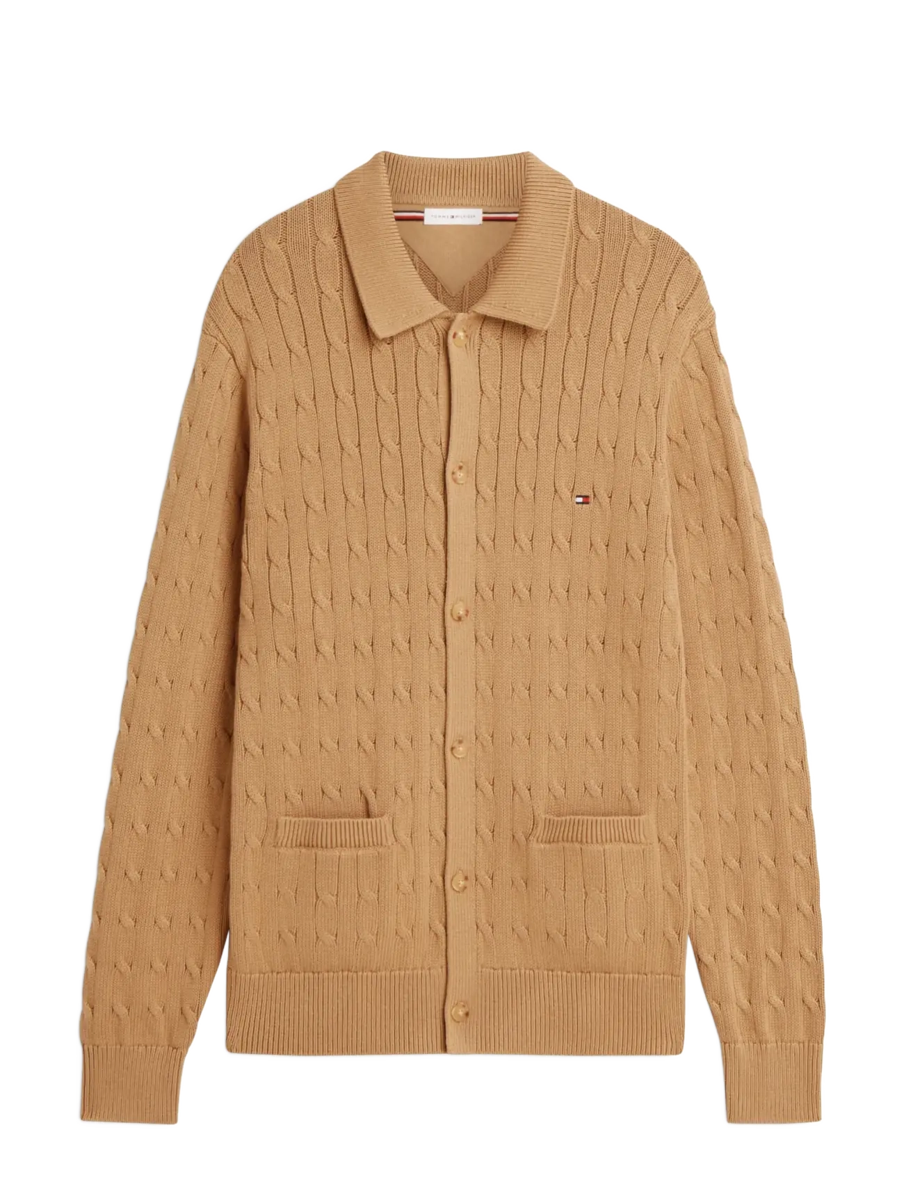 Tommy Hilfiger CLASSIC COTTON CABLE BUTTON THRU - Cardigans - SAFARI CANVAS / beige