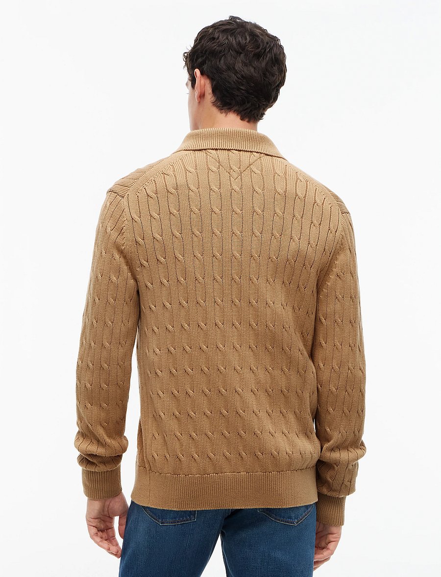 Tommy Hilfiger - CLASSIC COTTON CABLE BUTTON THRU - koftor - safari canvas - 2