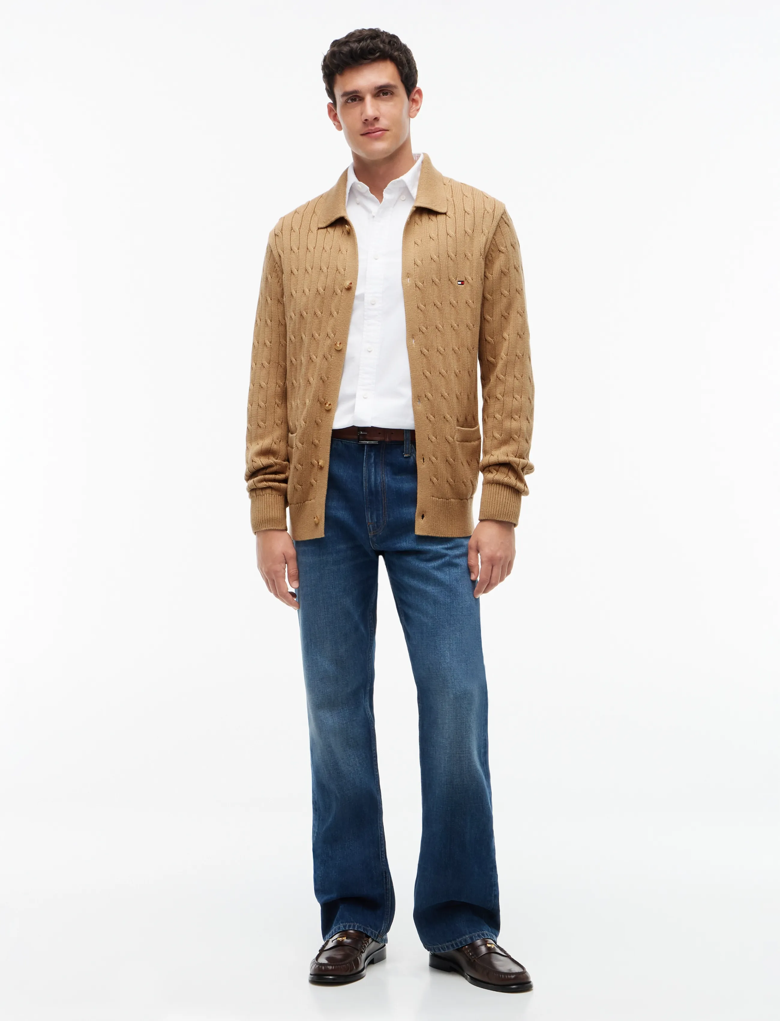 Tommy Hilfiger - CLASSIC COTTON CABLE BUTTON THRU - safari canvas - 4