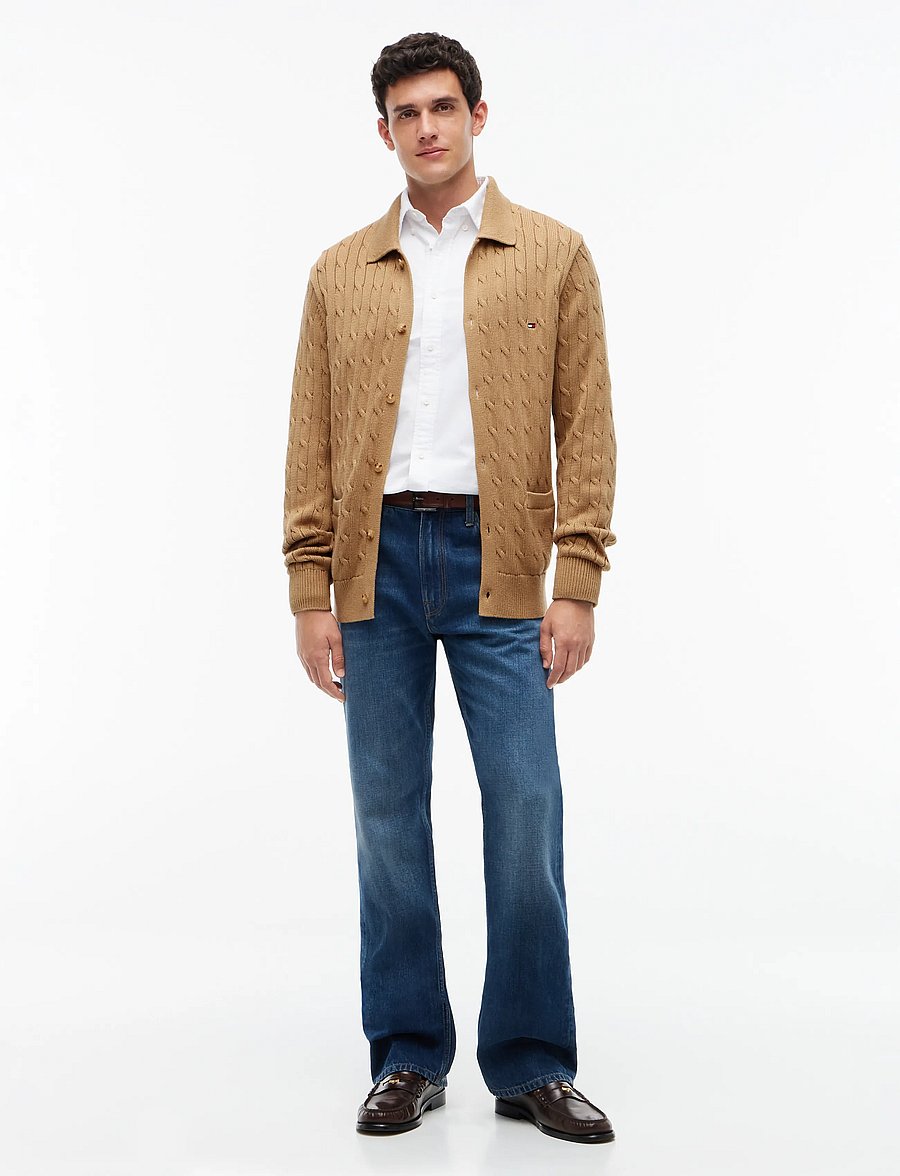 Tommy Hilfiger - CLASSIC COTTON CABLE BUTTON THRU - koftor - safari canvas - 4