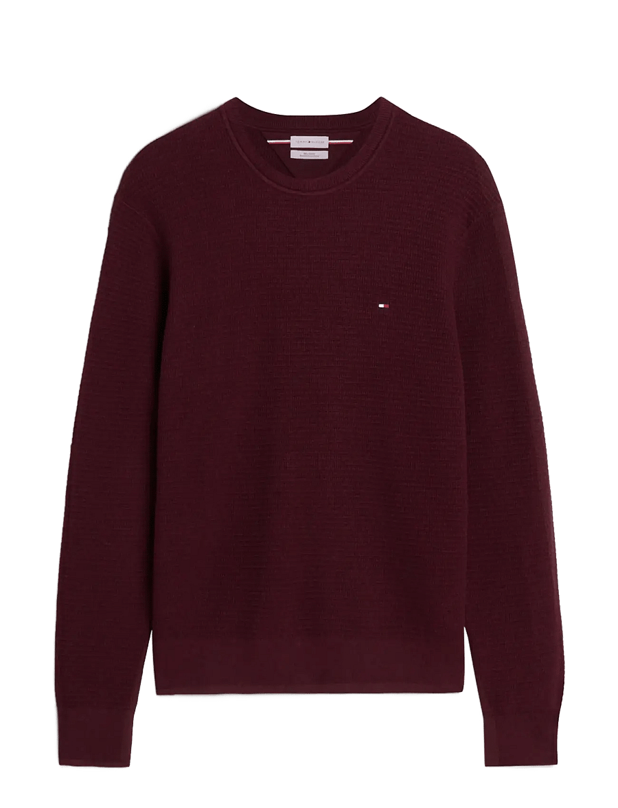 Tommy Hilfiger - PIMA CTN CASH STRUCTURE CREWNECK - rundhals - burgundy heather - 1