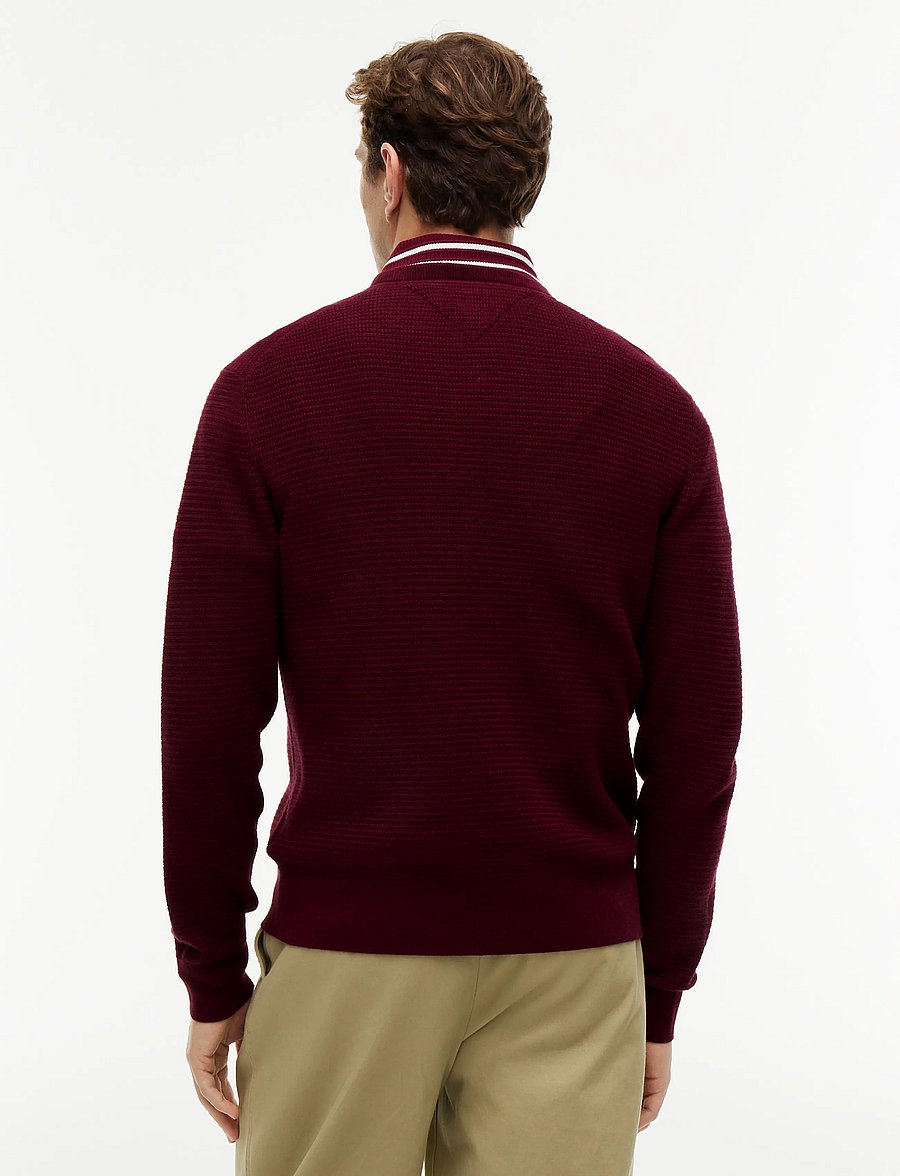 Tommy Hilfiger - PIMA CTN CASH STRUCTURE CREWNECK - rundhals - burgundy heather - 2