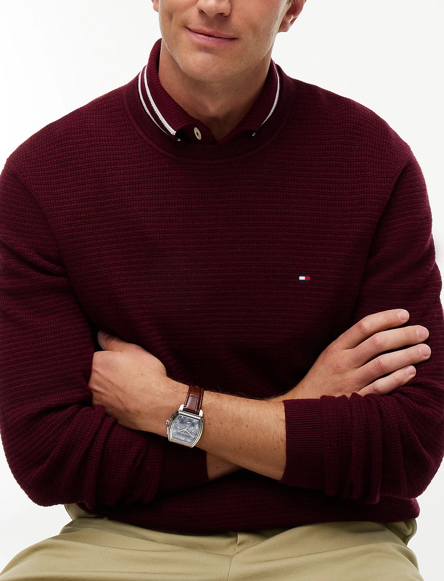 Tommy Hilfiger - PIMA CTN CASH STRUCTURE CREWNECK - rundhals - burgundy heather - 3