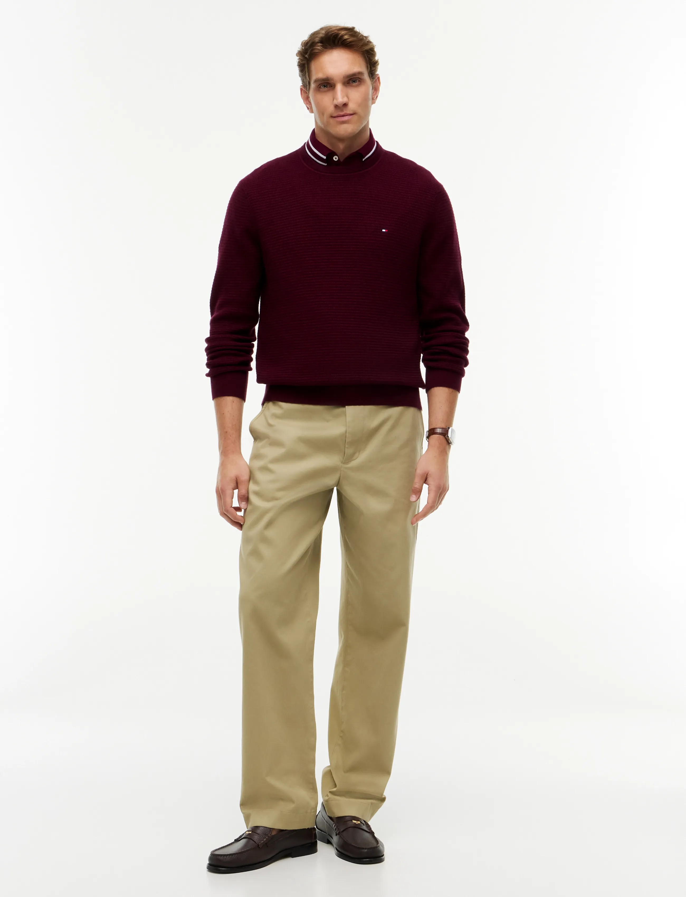 Tommy Hilfiger - PIMA CTN CASH STRUCTURE CREWNECK - rundhals - burgundy heather - 4