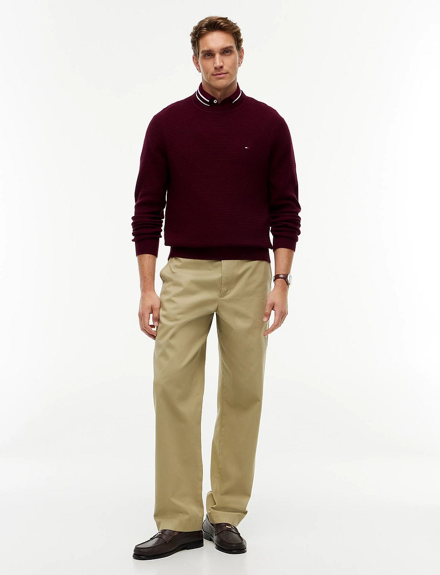 Tommy Hilfiger - PIMA CTN CASH STRUCTURE CREWNECK - rundhals - burgundy heather - 4