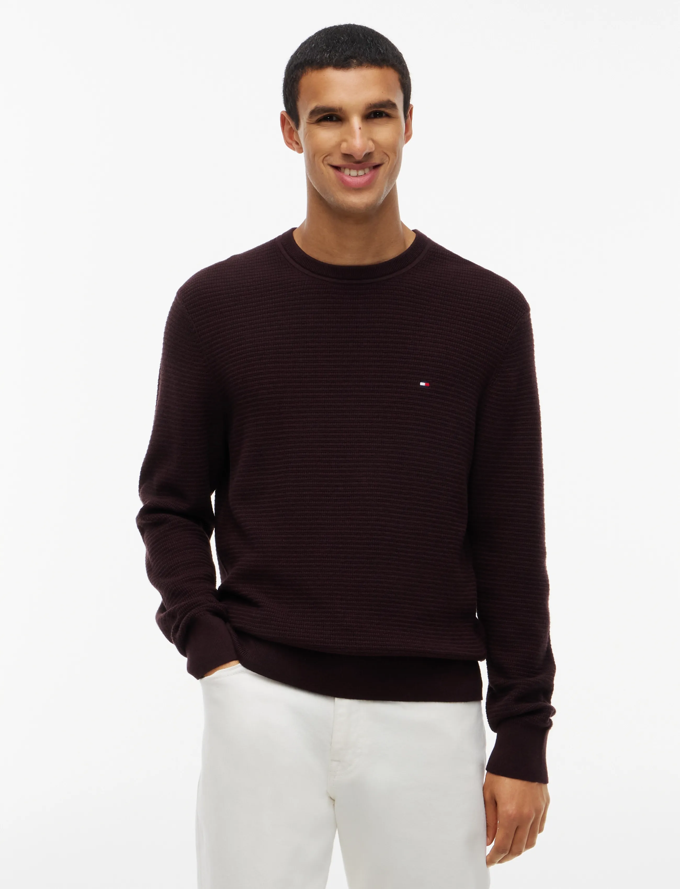 Tommy Hilfiger - PIMA CTN CASH STRUCTURE CREWNECK - Ümara kaelusega - chocolate - 0