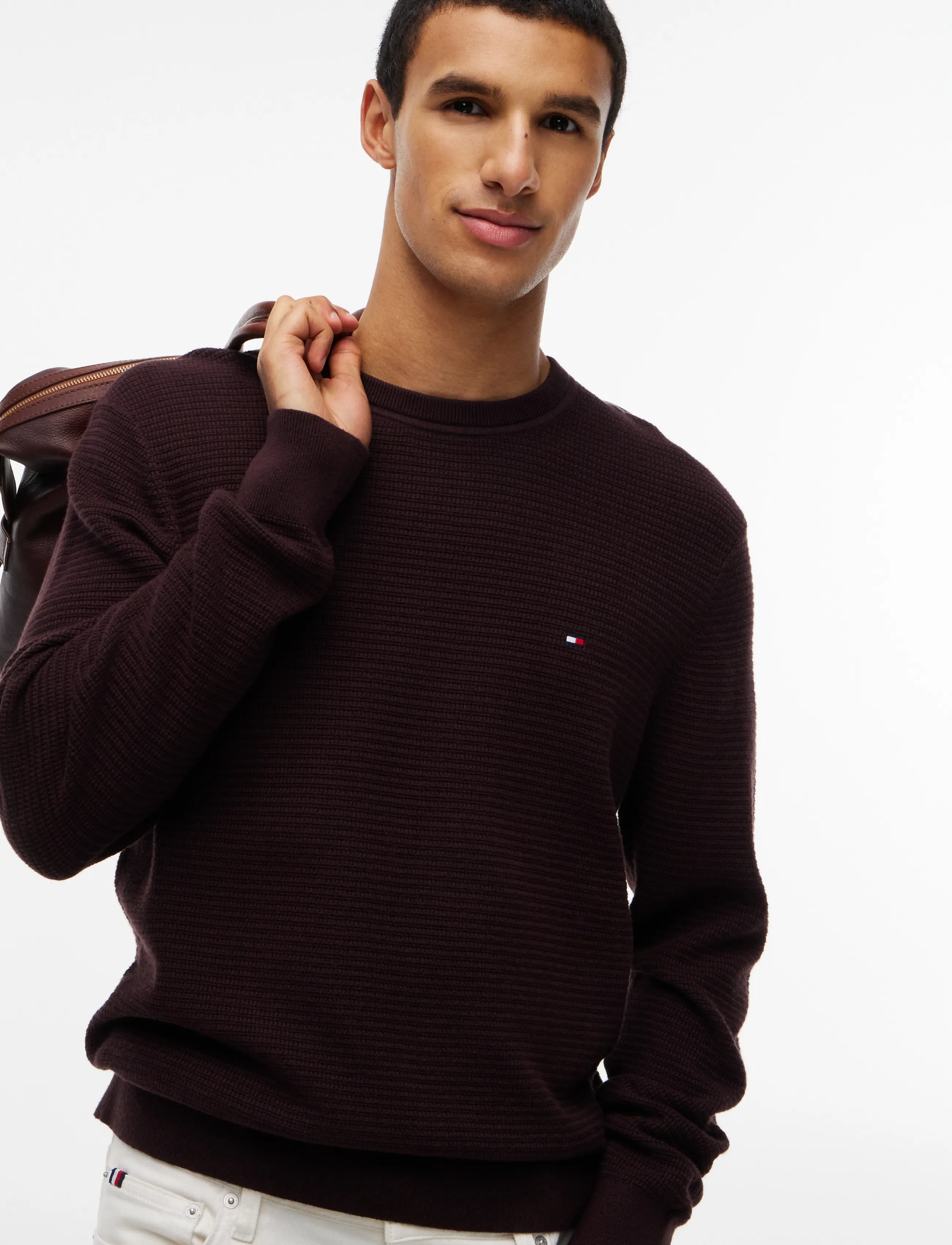 Tommy Hilfiger - PIMA CTN CASH STRUCTURE CREWNECK - Ümara kaelusega - chocolate - 3