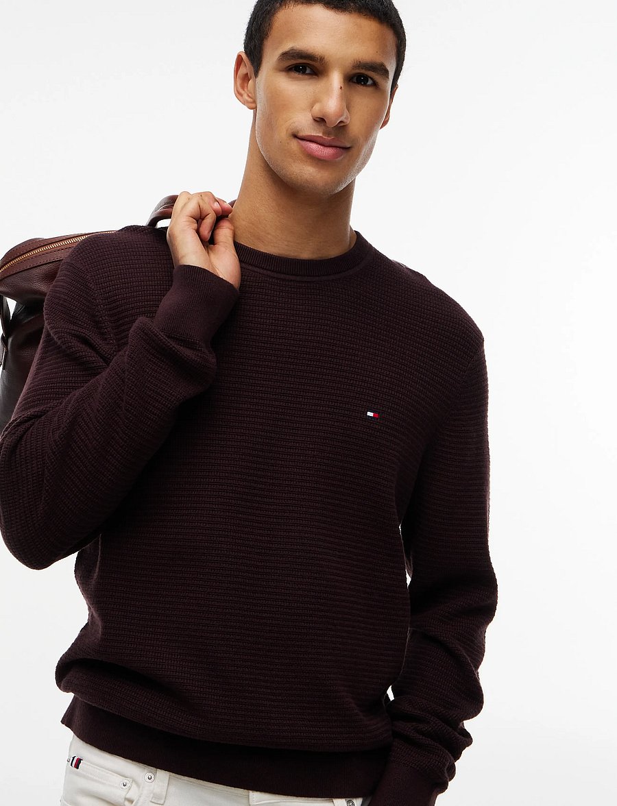 Tommy Hilfiger - PIMA CTN CASH STRUCTURE CREWNECK - Ümara kaelusega - chocolate - 3