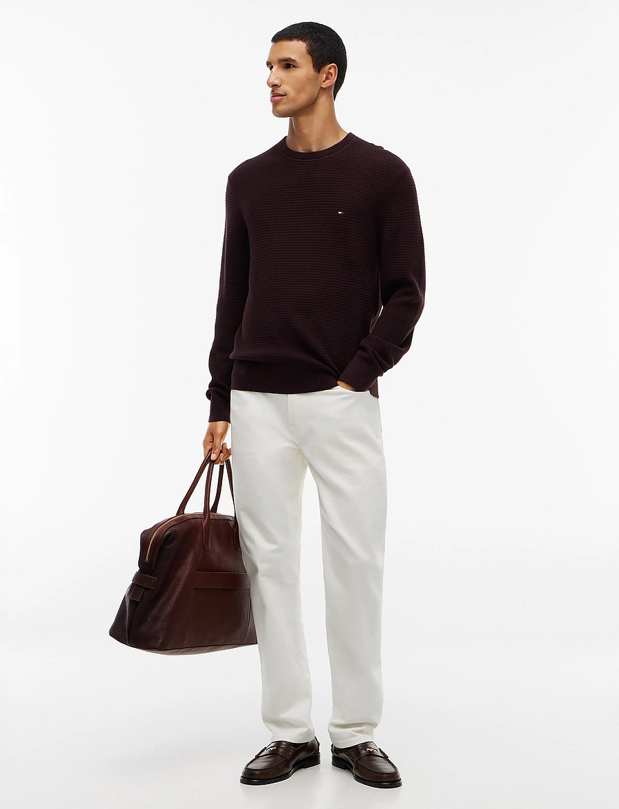 Tommy Hilfiger - PIMA CTN CASH STRUCTURE CREWNECK - Ümara kaelusega - chocolate - 4