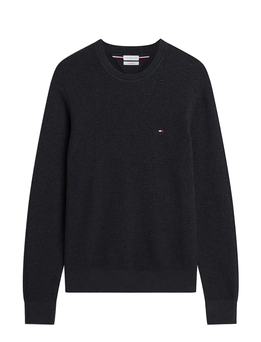 Tommy Hilfiger - PIMA CTN CASH STRUCTURE CREWNECK - rund hals - dark grey heather - 1