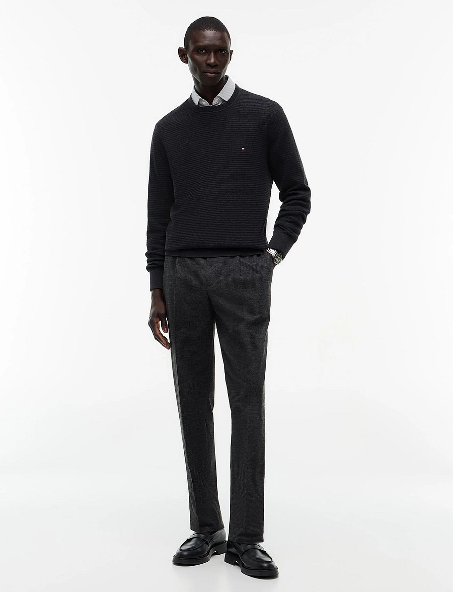 Tommy Hilfiger - PIMA CTN CASH STRUCTURE CREWNECK - rund hals - dark grey heather - 4