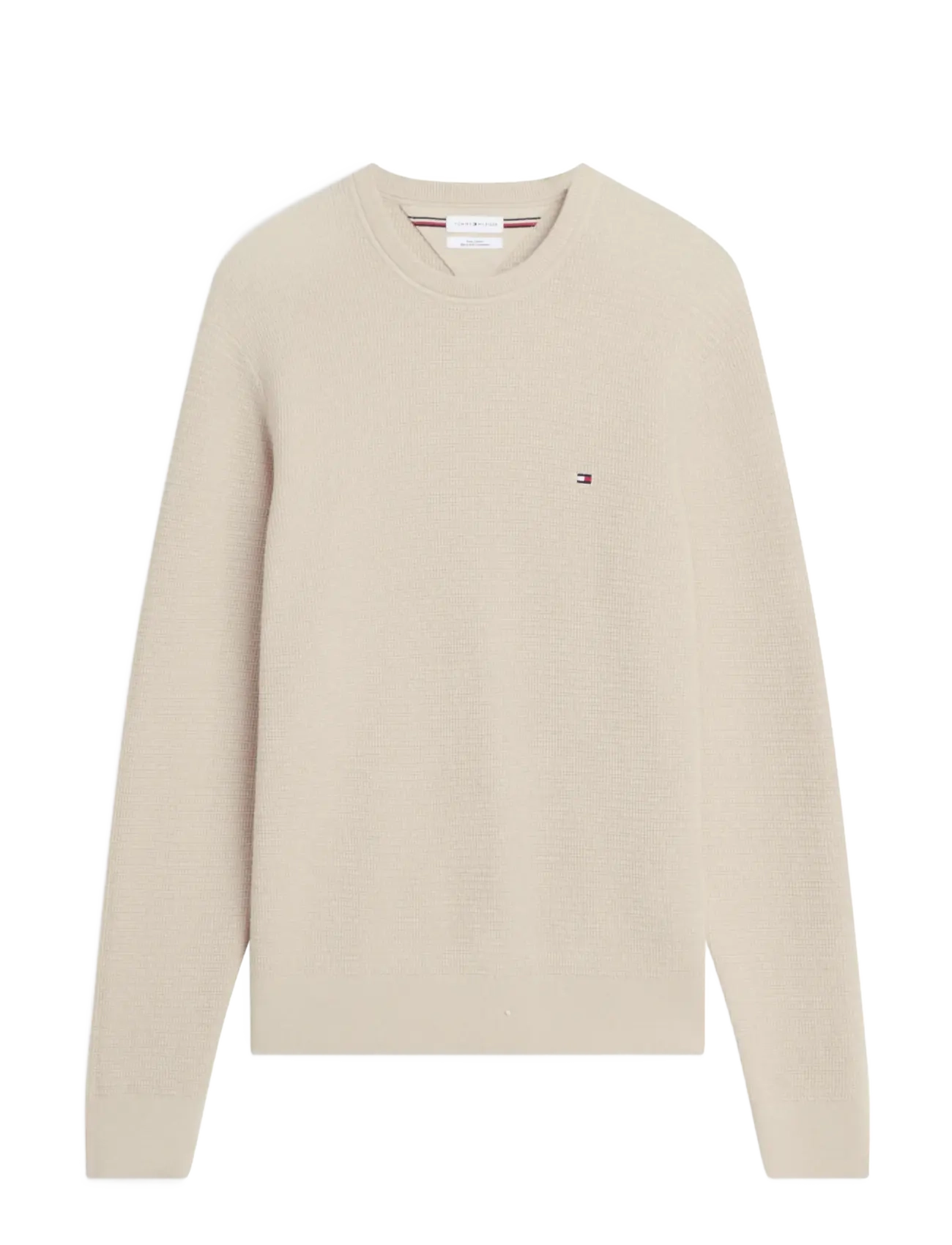 Tommy Hilfiger PIMA CTN CASH STRUCTURE CREWNECK - Rundhals - HEATHERED OATMILK / cream