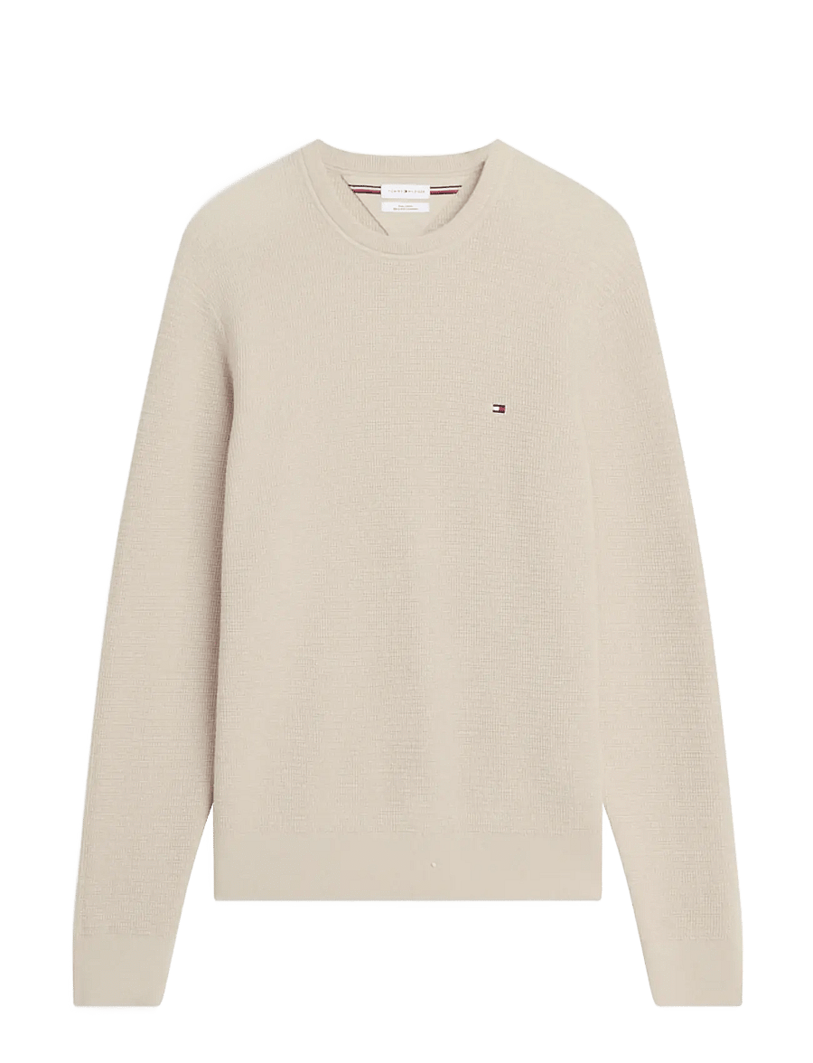 Tommy Hilfiger - PIMA CTN CASH STRUCTURE CREWNECK - rundhals - heathered oatmilk - 1