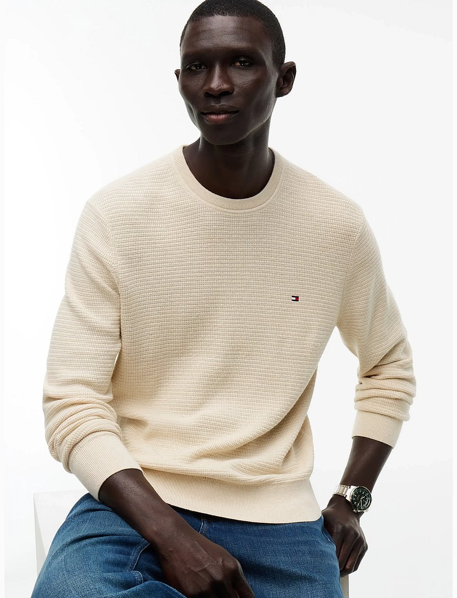 Tommy Hilfiger - PIMA CTN CASH STRUCTURE CREWNECK - rundhals - heathered oatmilk - 3