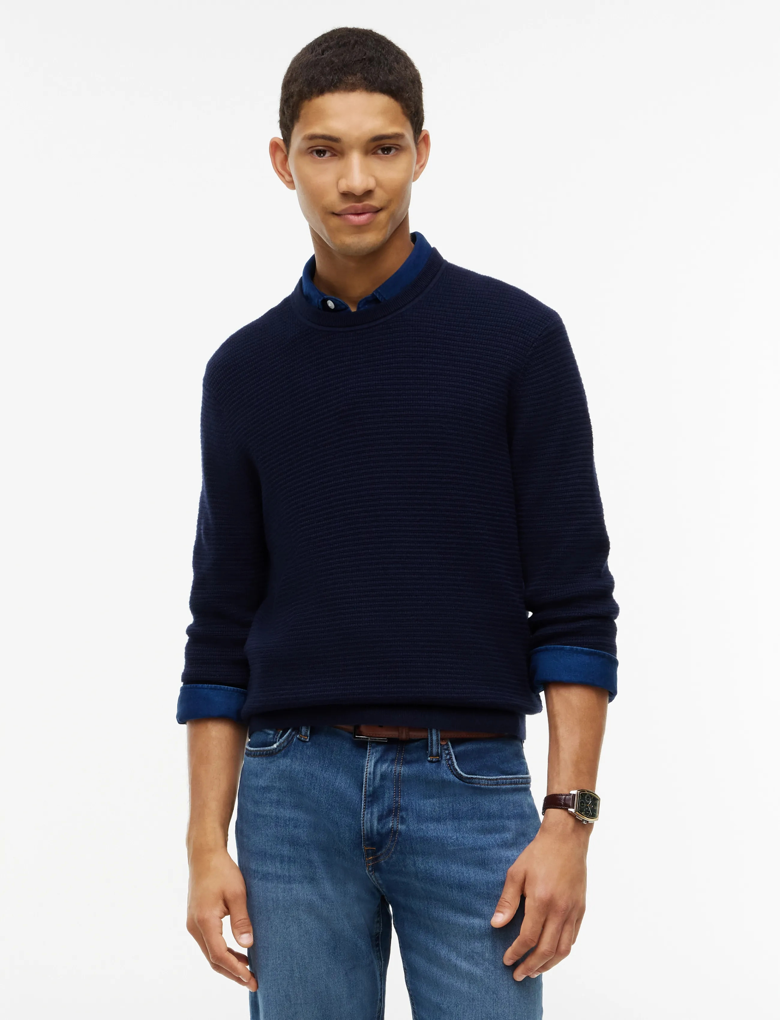 Tommy Hilfiger PIMA CTN CASH STRUCTURE CREWNECK - Nach Anlass kaufen - NAVY BLUE / navy