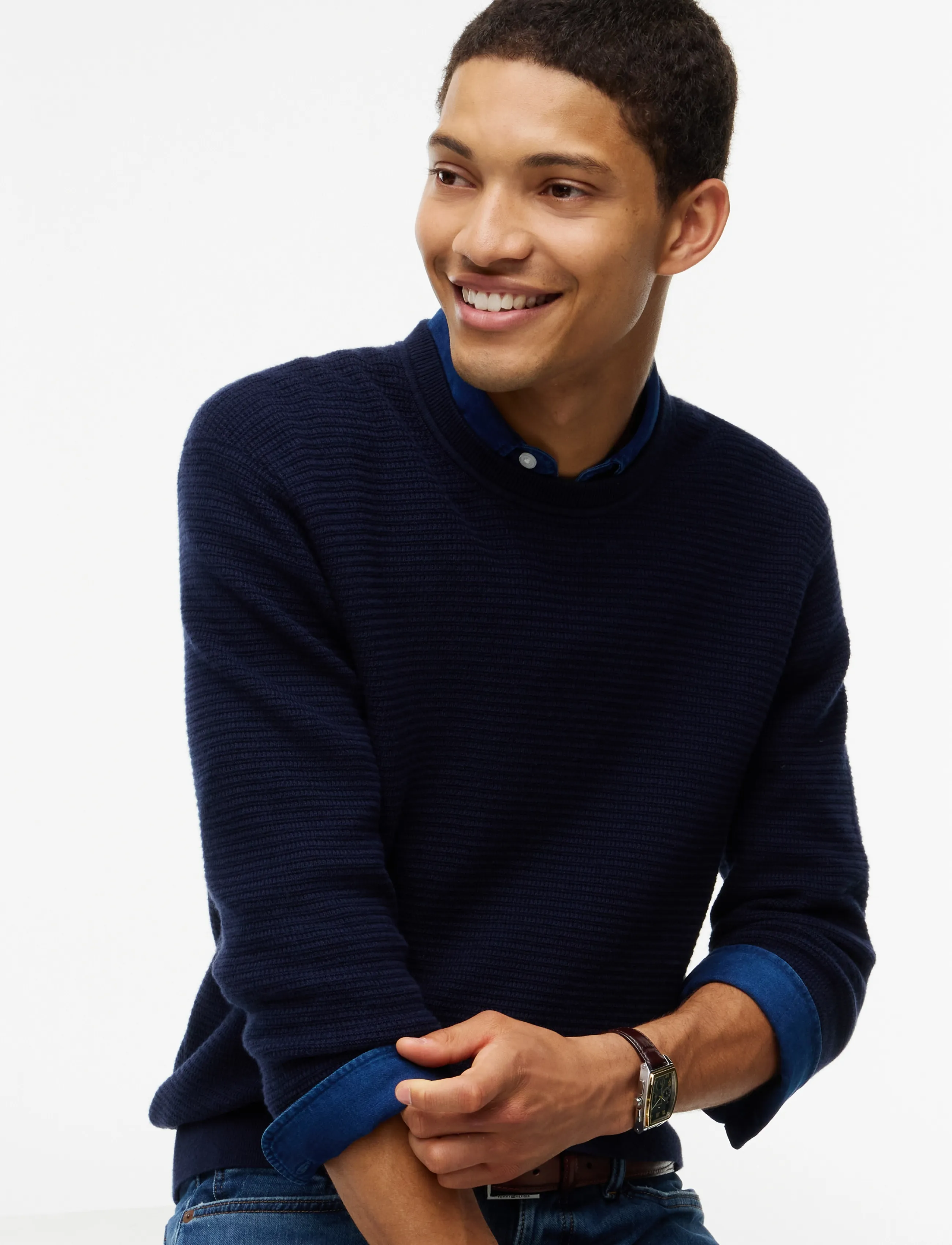 Tommy Hilfiger - PIMA CTN CASH STRUCTURE CREWNECK - rundhals - navy blue - 3