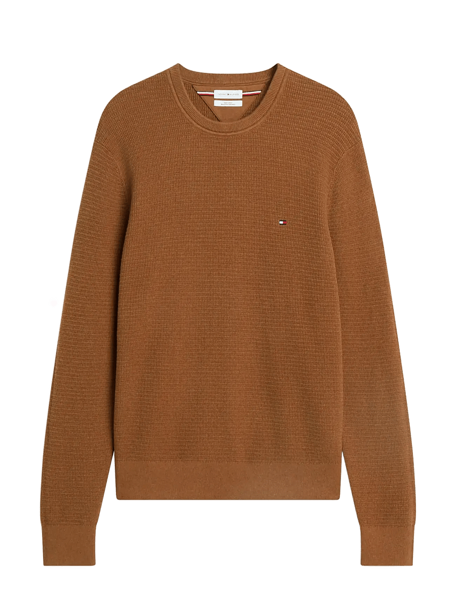 Tommy Hilfiger - PIMA CTN CASH STRUCTURE CREWNECK - rund hals - timeless tawny heather - 1