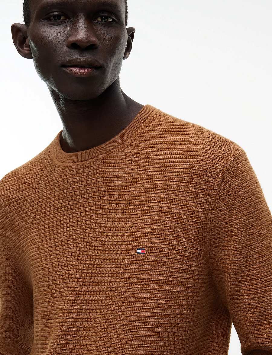 Tommy Hilfiger - PIMA CTN CASH STRUCTURE CREWNECK - rund hals - timeless tawny heather - 3