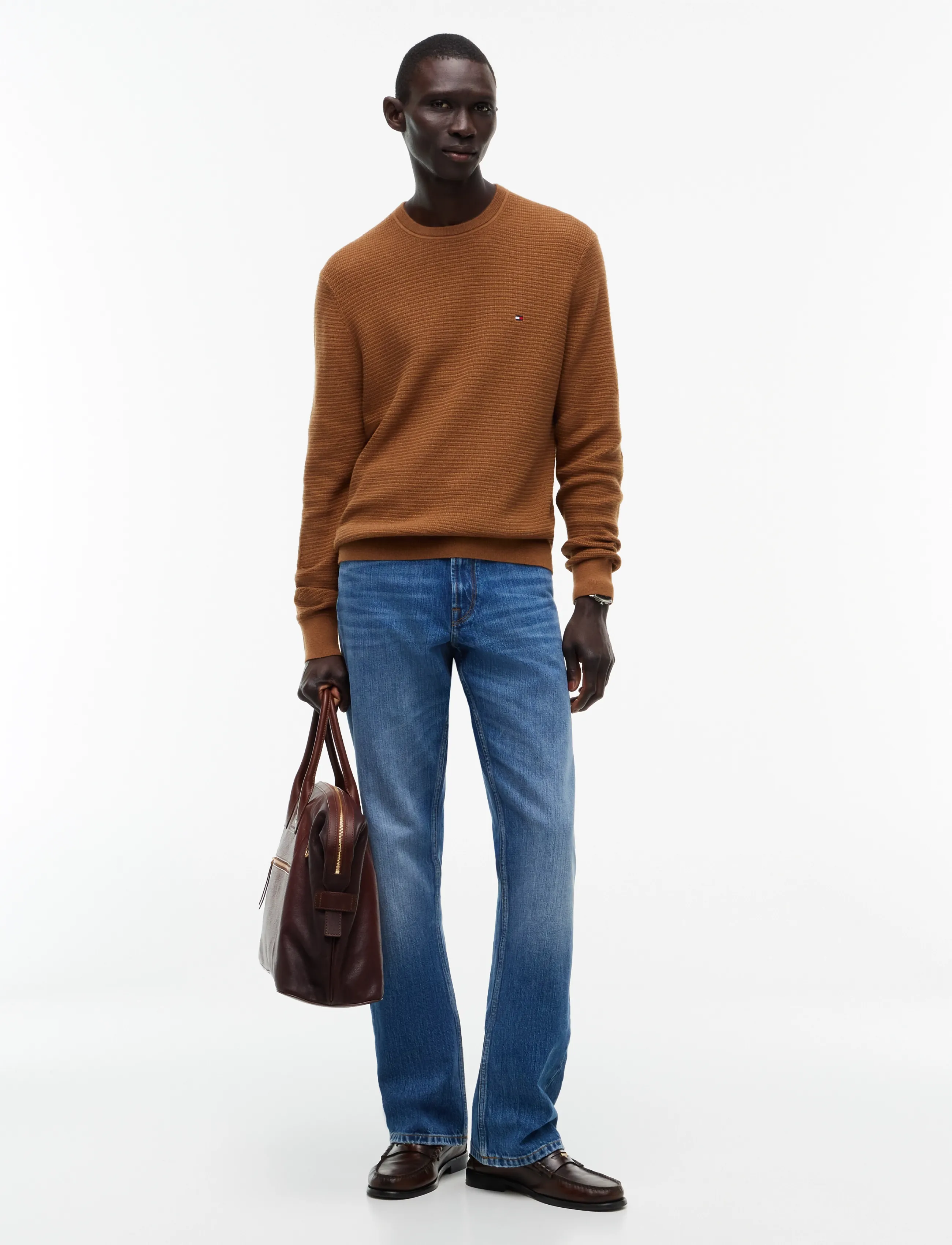 Tommy Hilfiger - PIMA CTN CASH STRUCTURE CREWNECK - rund hals - timeless tawny heather - 4