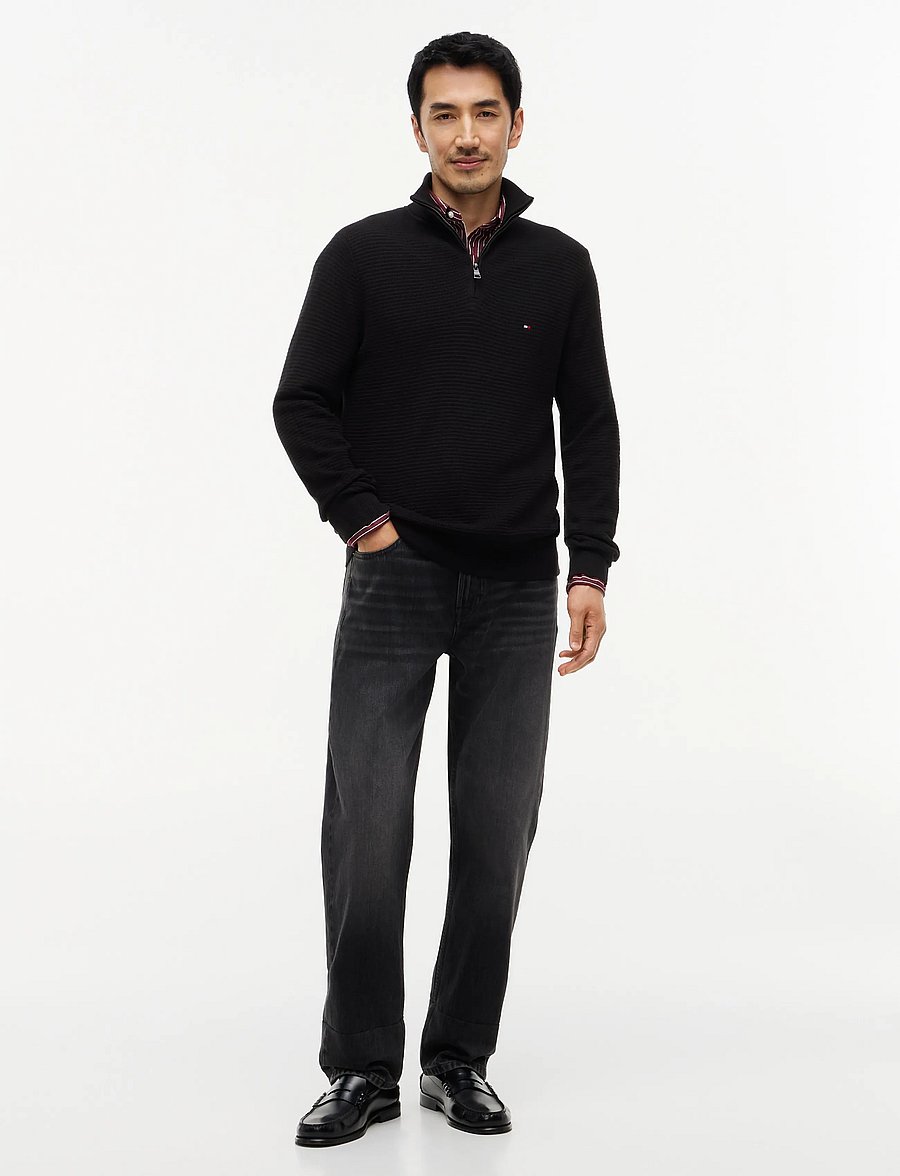 Tommy Hilfiger - PIMA CTN CASH STRUCTURE ZIP MOCK - black - 4
