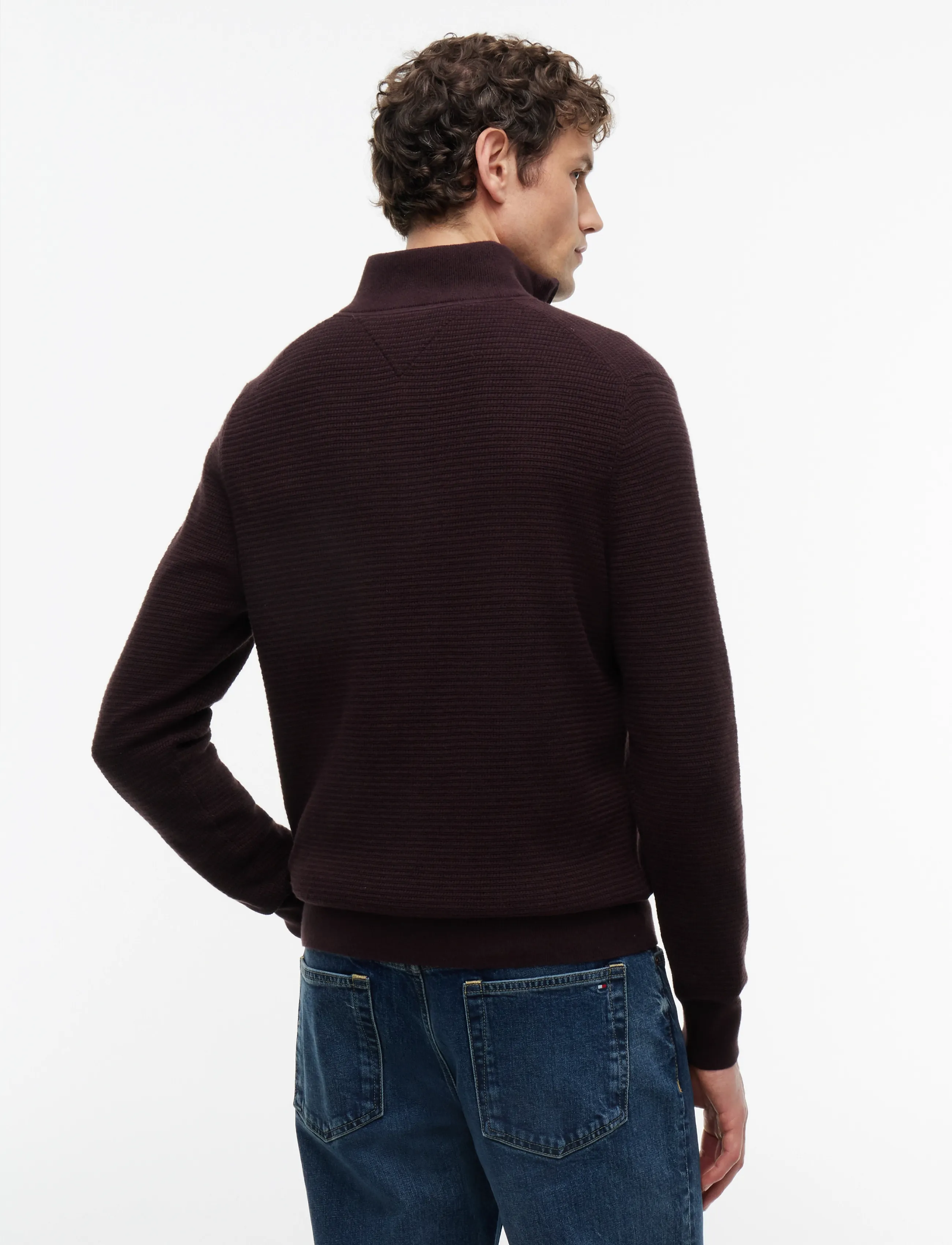 Tommy Hilfiger - PIMA CTN CASH STRUCTURE ZIP MOCK - half zip-tröjor - chocolate - 2