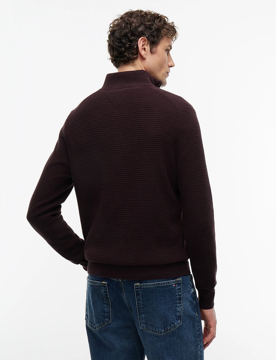 Tommy Hilfiger - PIMA CTN CASH STRUCTURE ZIP MOCK - half zip-tröjor - chocolate - 2