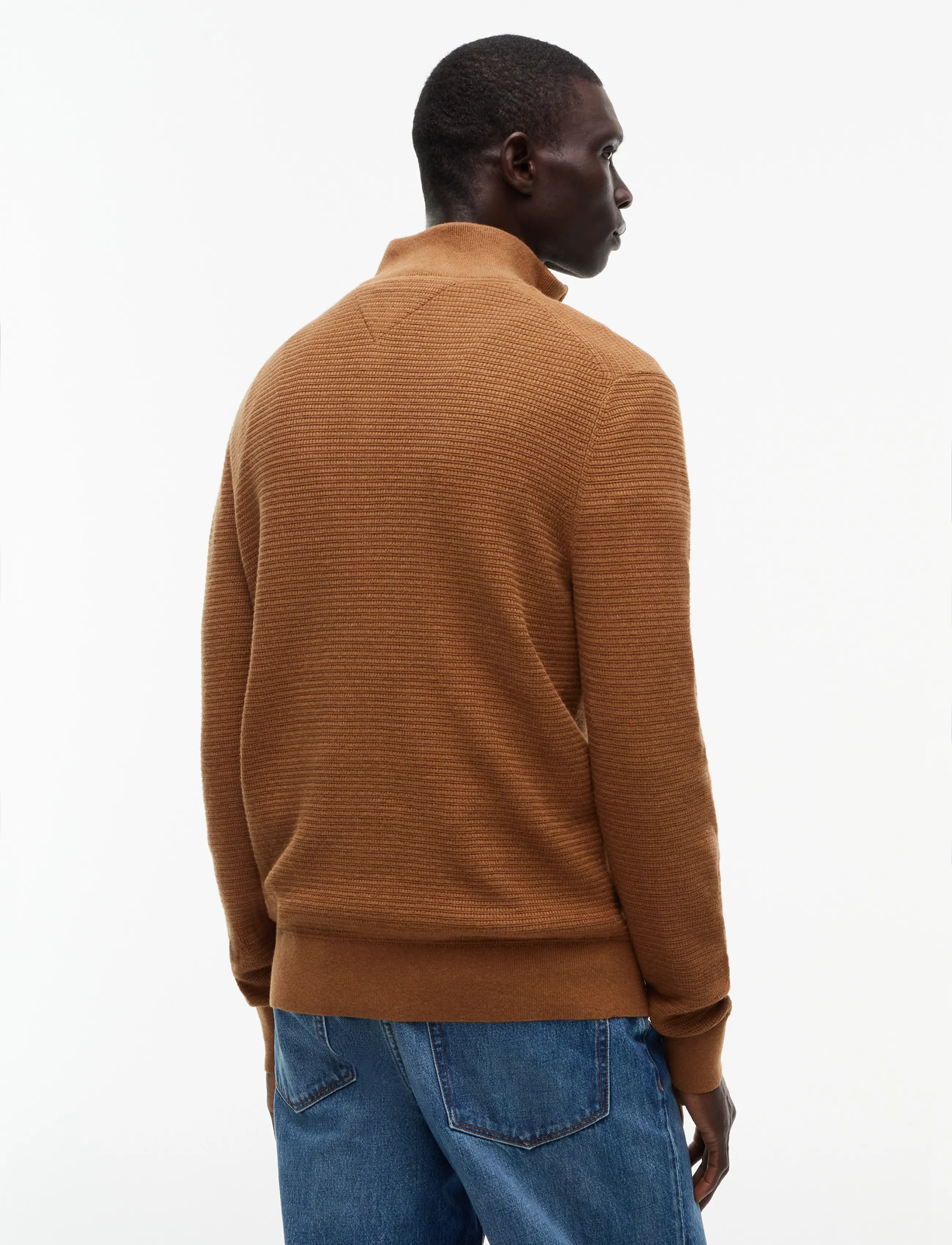 Tommy Hilfiger - PIMA CTN CASH STRUCTURE ZIP MOCK - pullover mit halbem reißverschluss - timeless tawny heather - 2