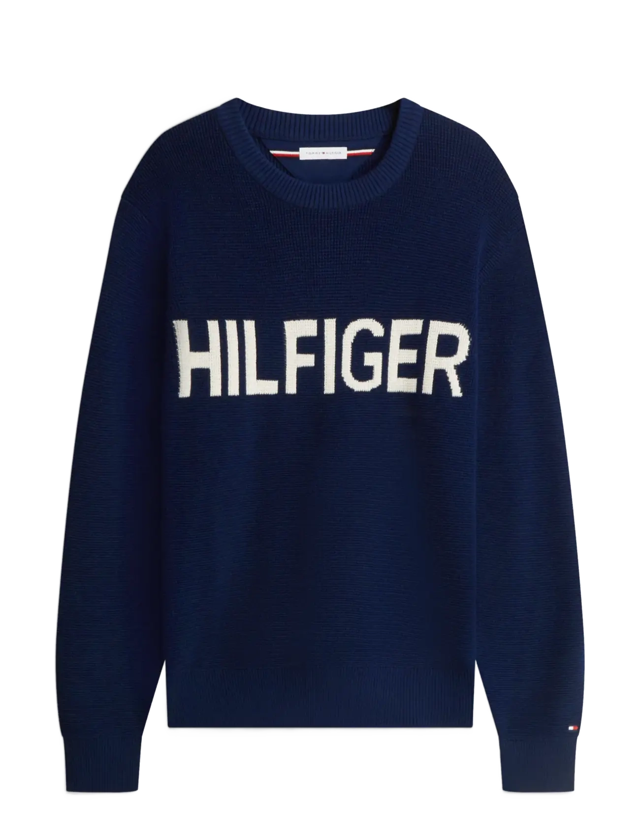 Tommy Hilfiger - WAFFLE COTTON GRAPHIC CREW NECK - carbon navy - 1