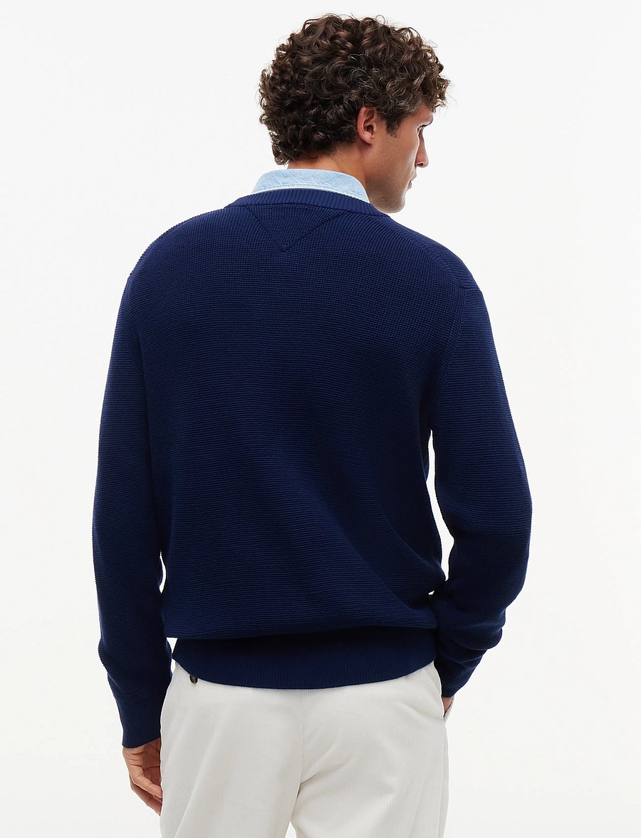 Tommy Hilfiger - WAFFLE COTTON GRAPHIC CREW NECK - rundhals - carbon navy - 2