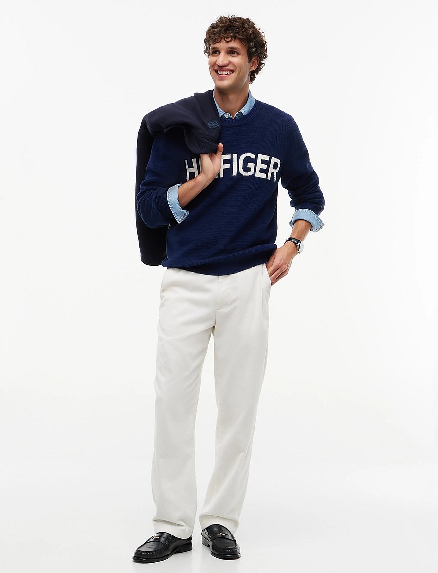 Tommy Hilfiger - WAFFLE COTTON GRAPHIC CREW NECK - rundhals - carbon navy - 4