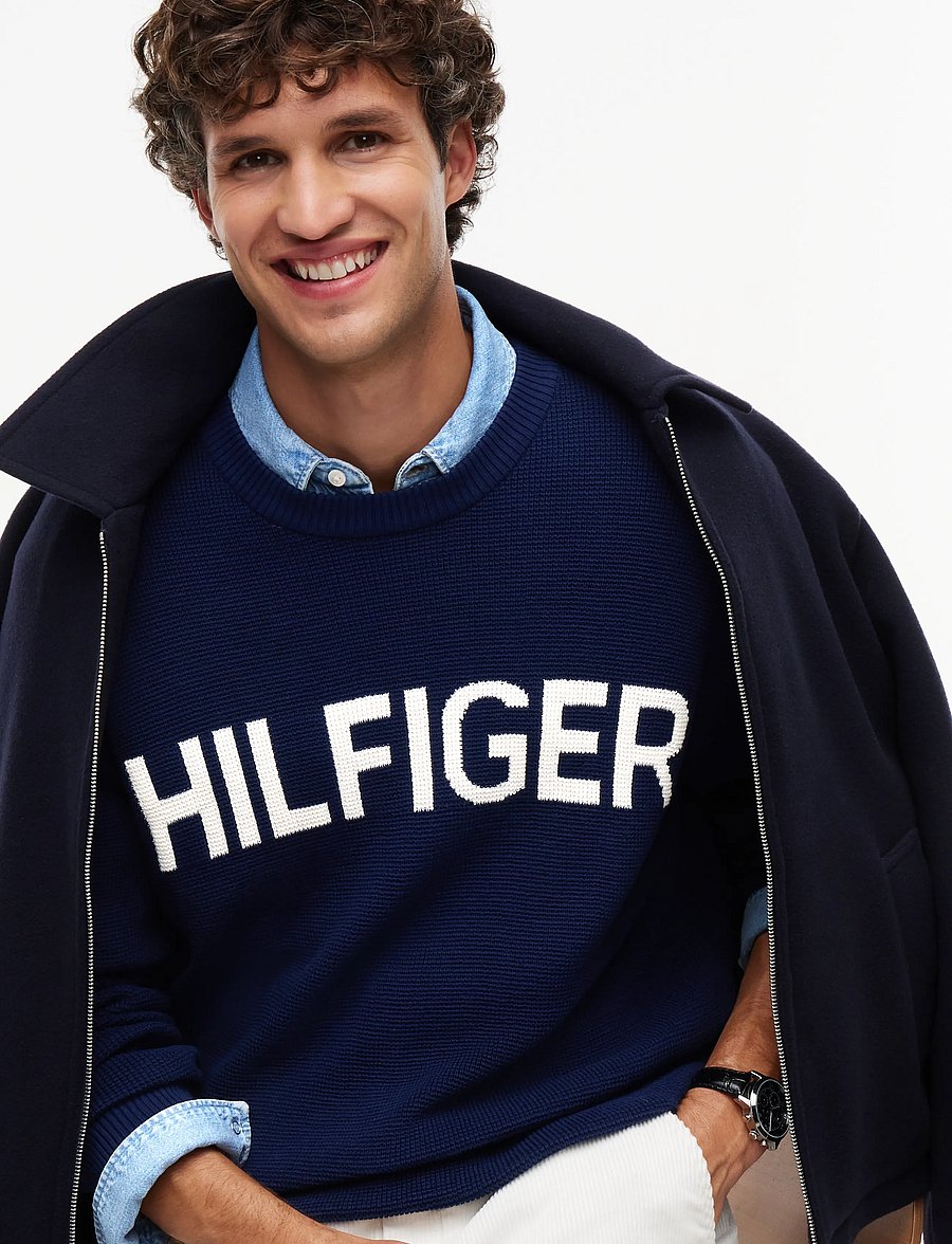 Tommy Hilfiger - WAFFLE COTTON GRAPHIC CREW NECK - rundhals - carbon navy - 5