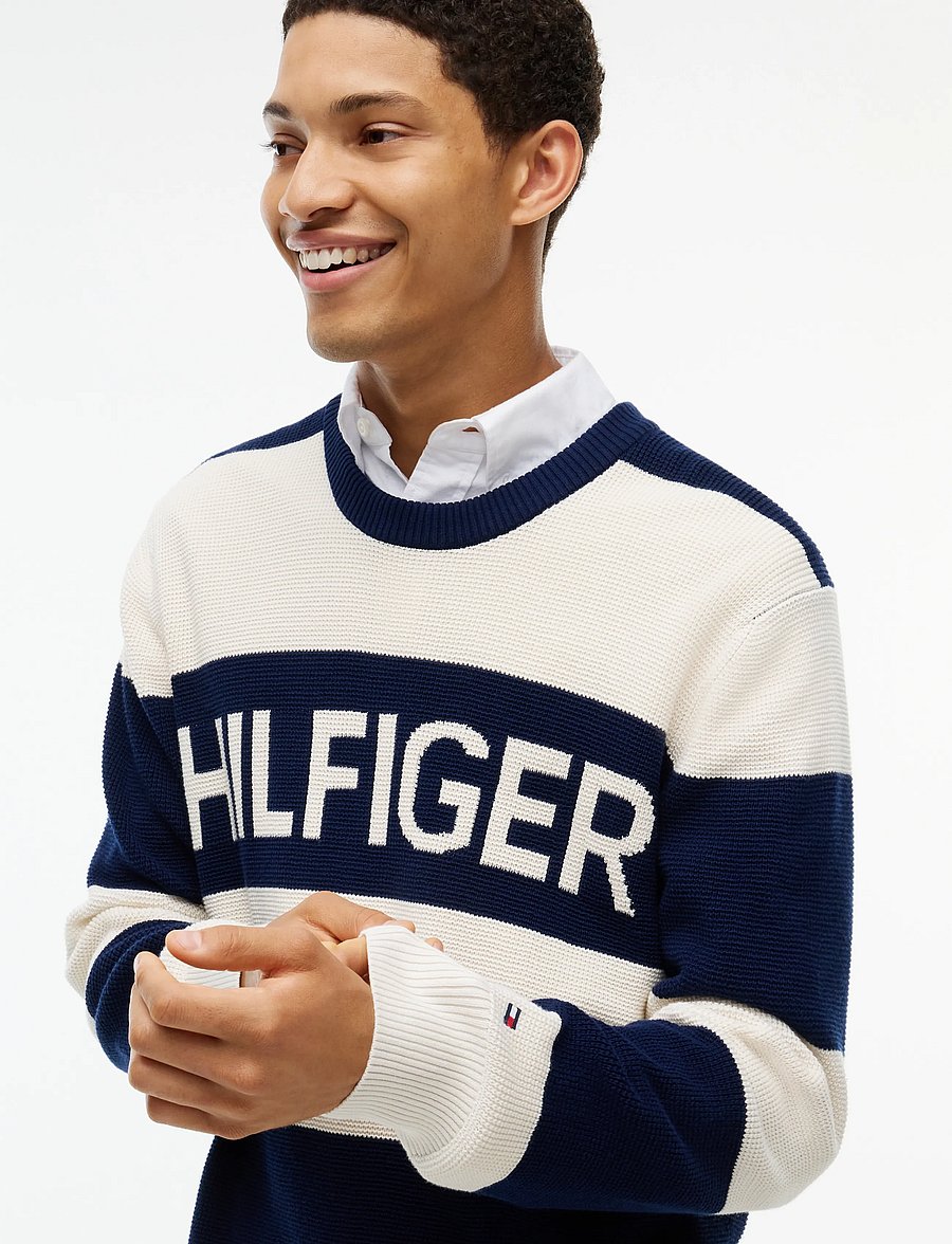 Tommy Hilfiger - WAFFLE COTTON GRAPHIC CREW NECK - rundhals - carbon navy ivory petal - 3