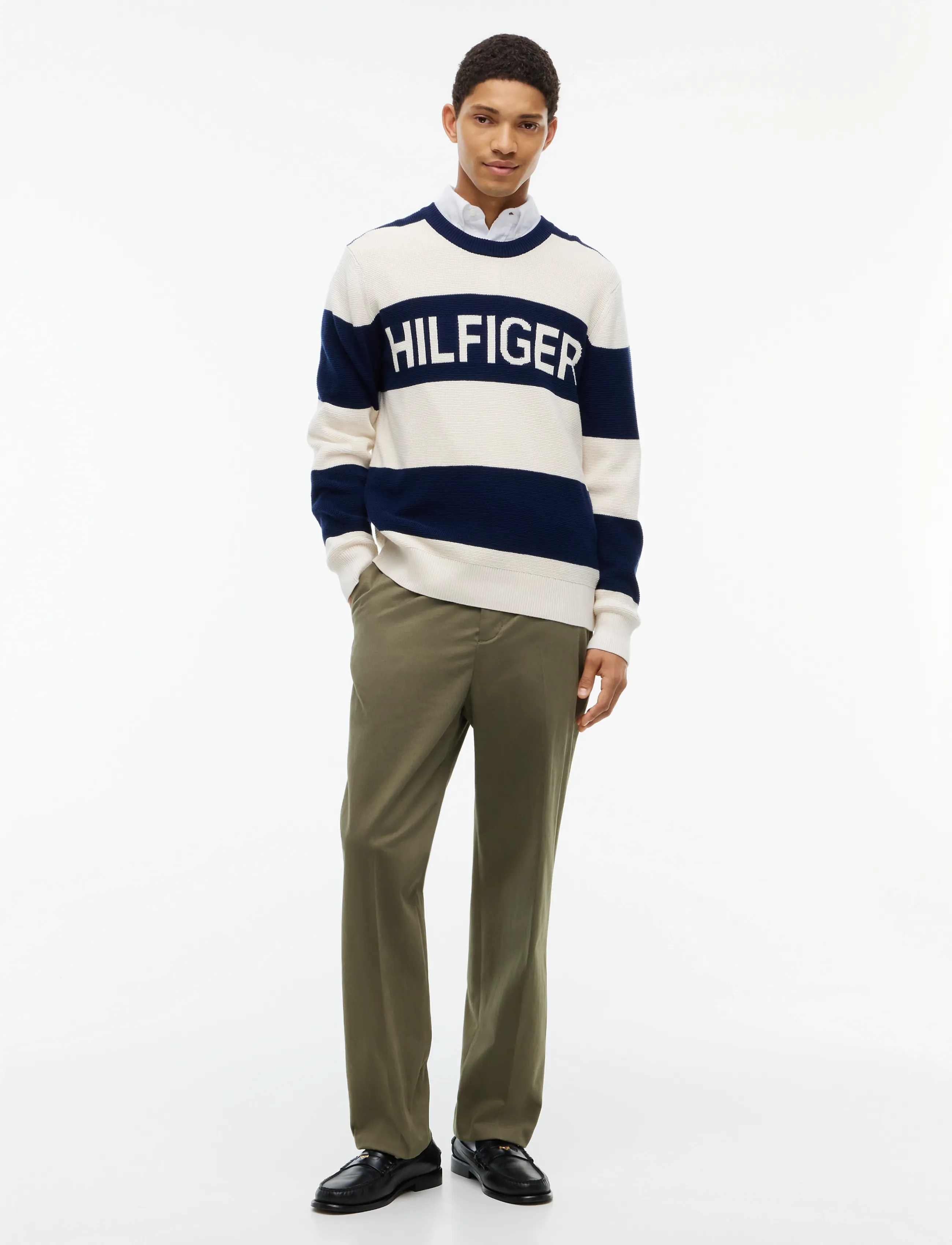 Tommy Hilfiger - WAFFLE COTTON GRAPHIC CREW NECK - carbon navy ivory petal - 4