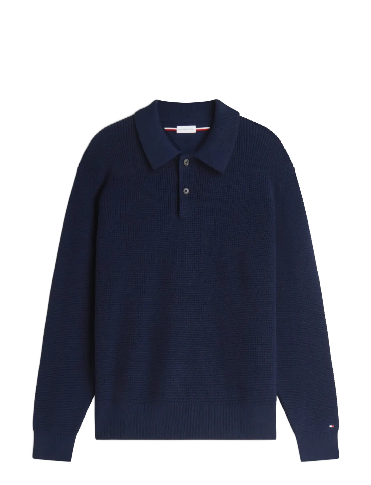 Tommy Hilfiger - WAFFLE STRUCTURE RUGBY - poloer i strik med lange ærmer - carbon navy - 1