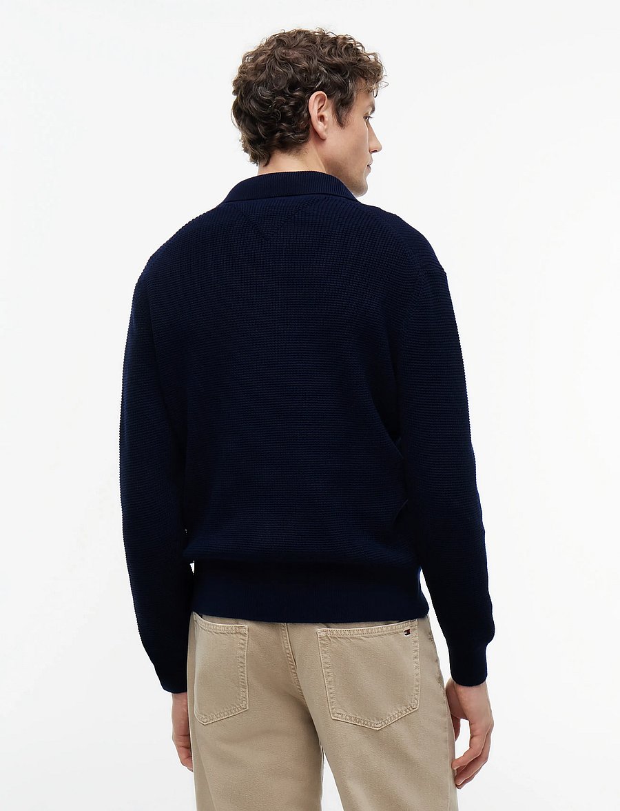 Tommy Hilfiger - WAFFLE STRUCTURE RUGBY - poloer i strik med lange ærmer - carbon navy - 2