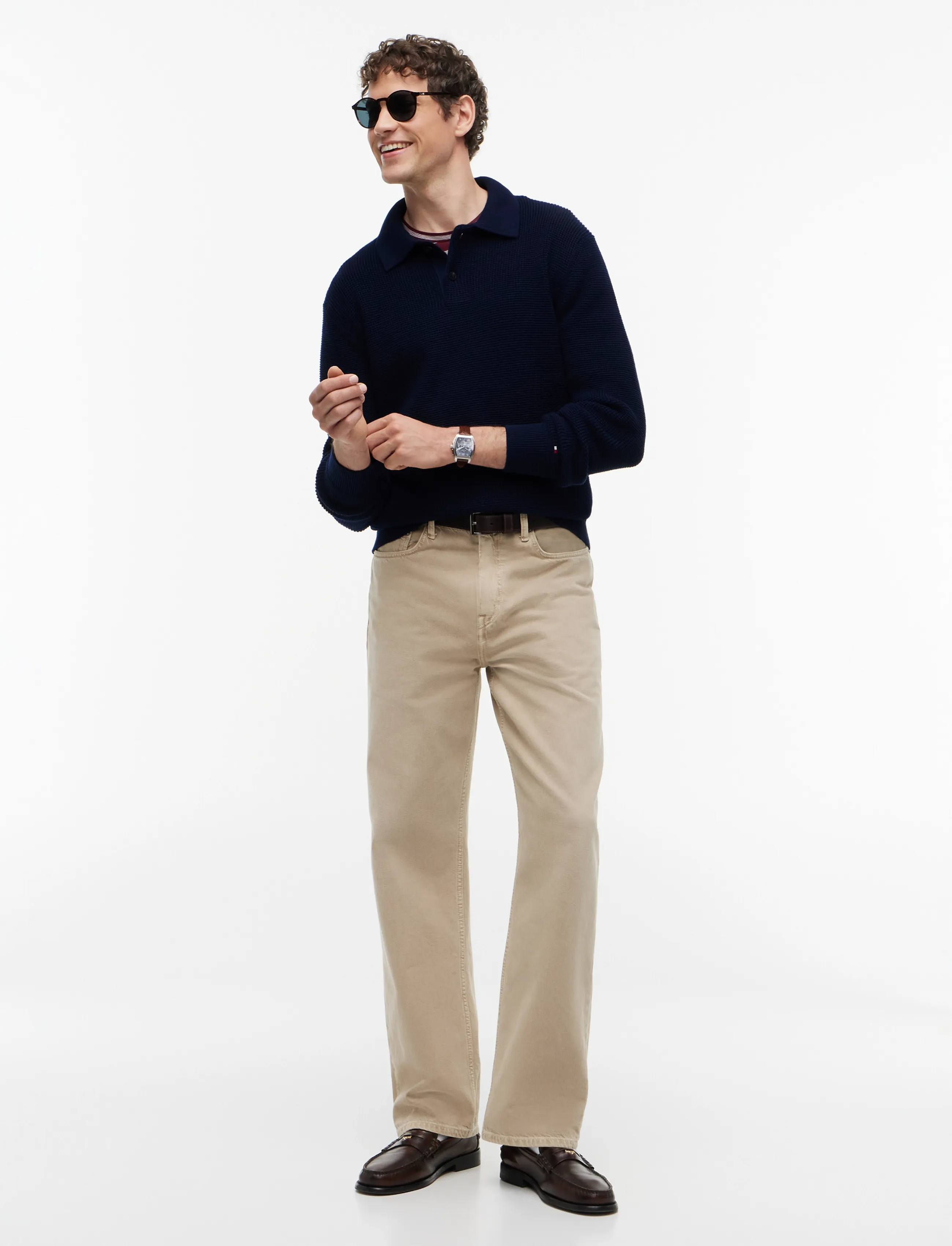 Tommy Hilfiger - WAFFLE STRUCTURE RUGBY - poloer i strik med lange ærmer - carbon navy - 4