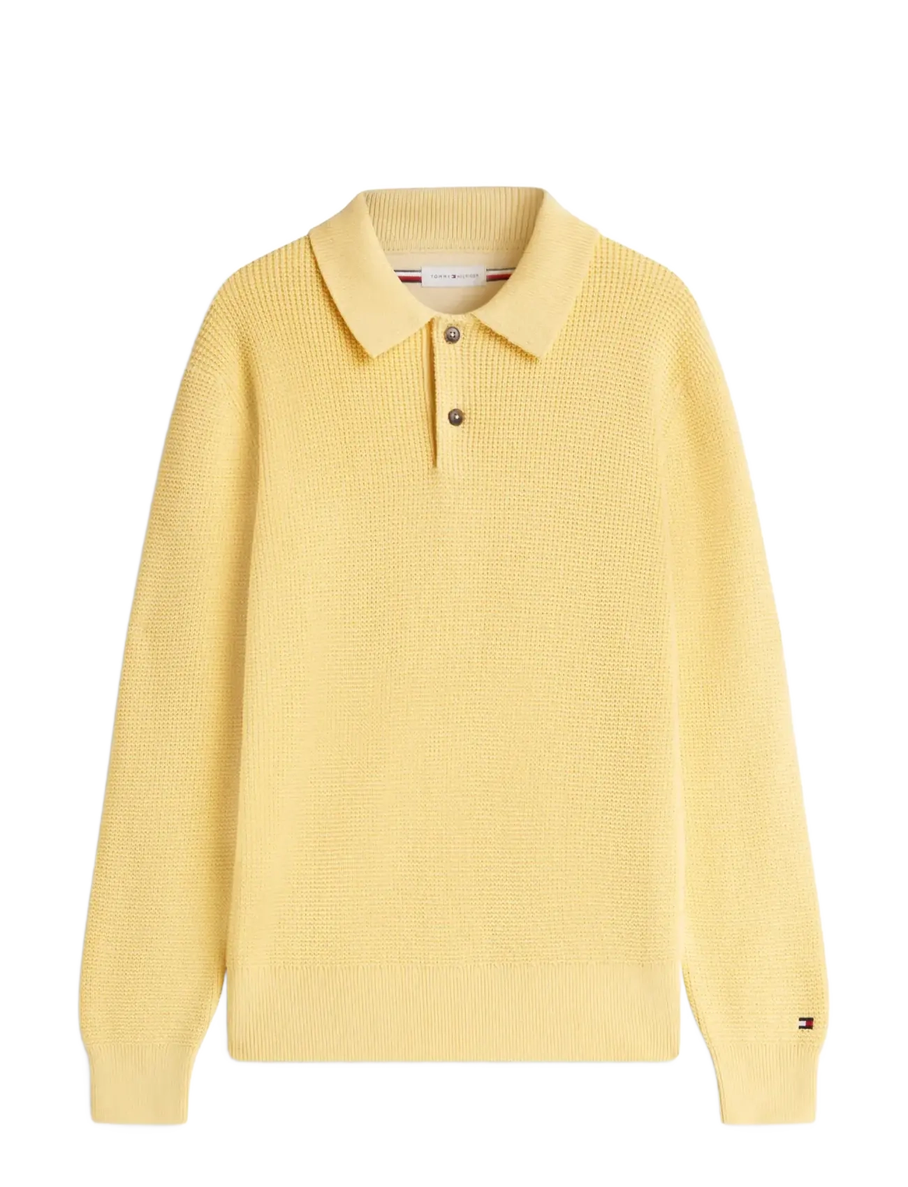 Tommy Hilfiger WAFFLE STRUCTURE RUGBY - Kläder - LIGHT DAFFODIL / yellow