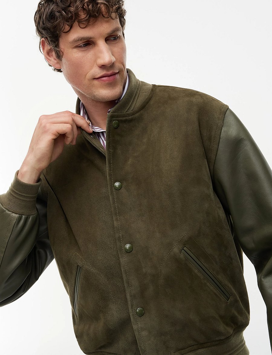 Tommy Hilfiger - SUEDE VARSITY - kolledžijakid - platinum olive - 4