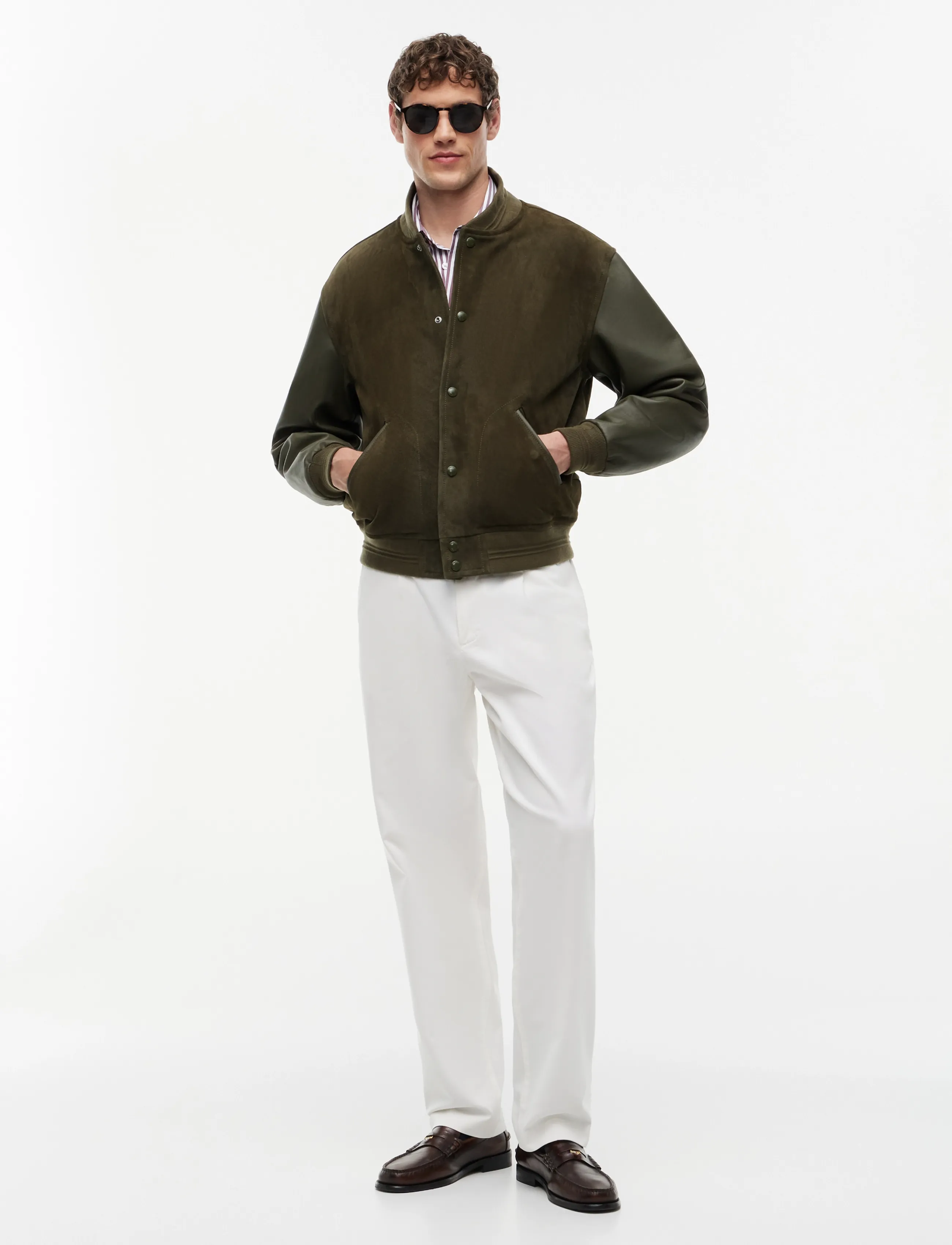 Tommy Hilfiger - SUEDE VARSITY - kolledžijakid - platinum olive - 5